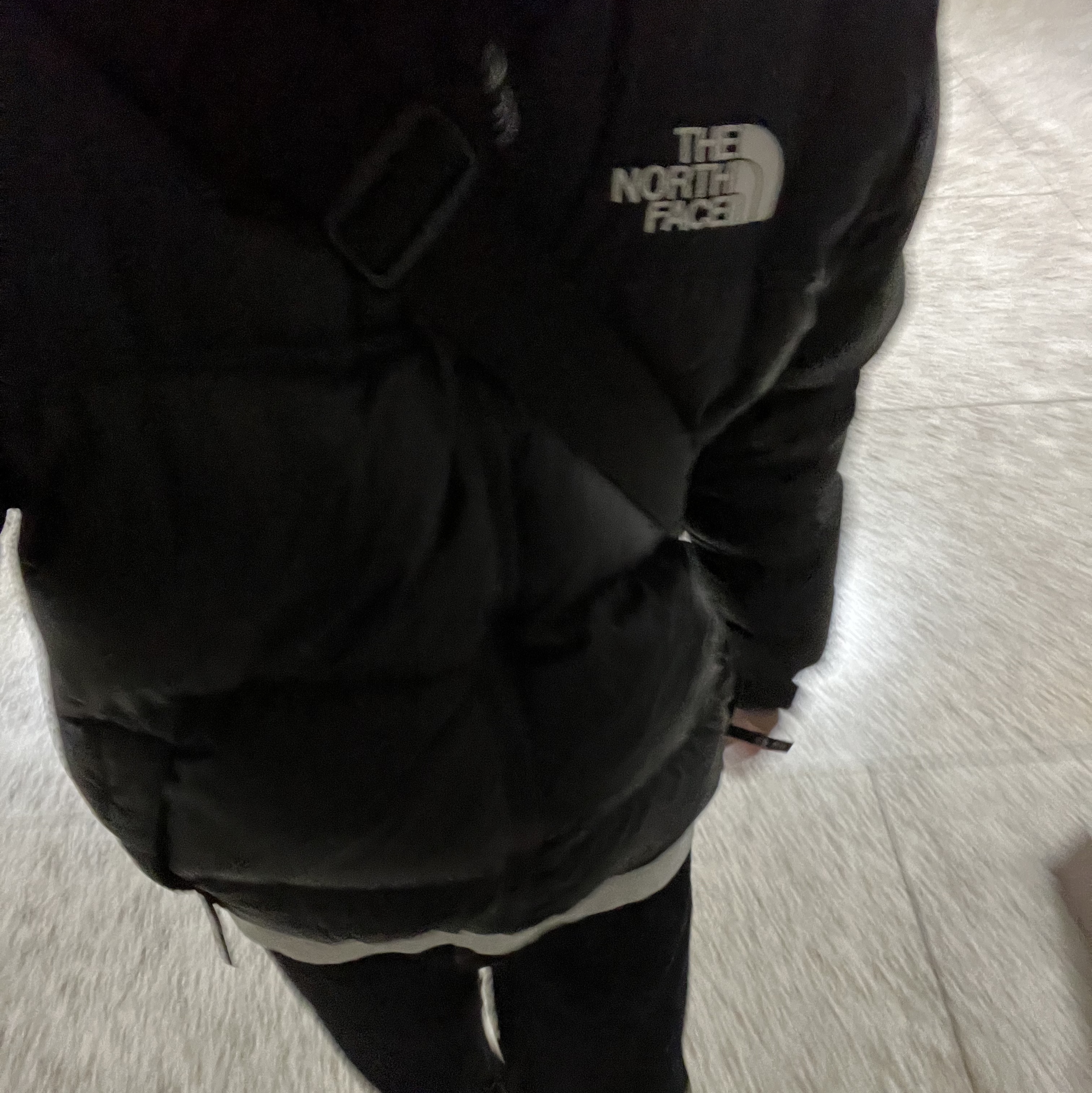 The North Face 1996 Eco Nuptse Jacket Black 착용 스타일