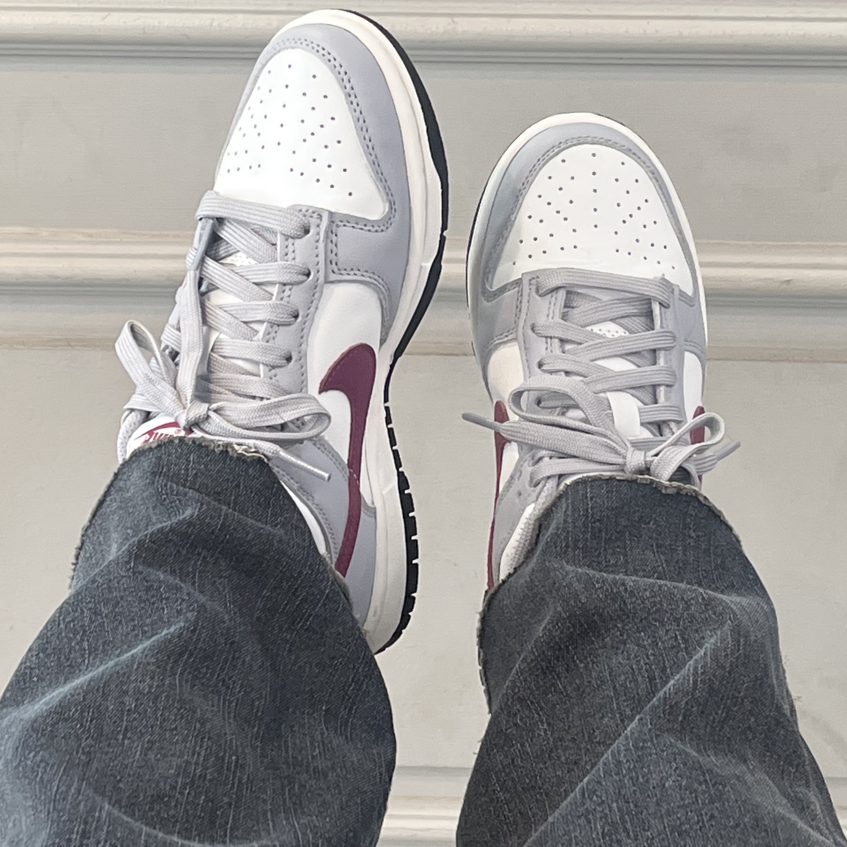 (W) Nike Dunk Low Wolf Grey Rosewood 착용 스타일