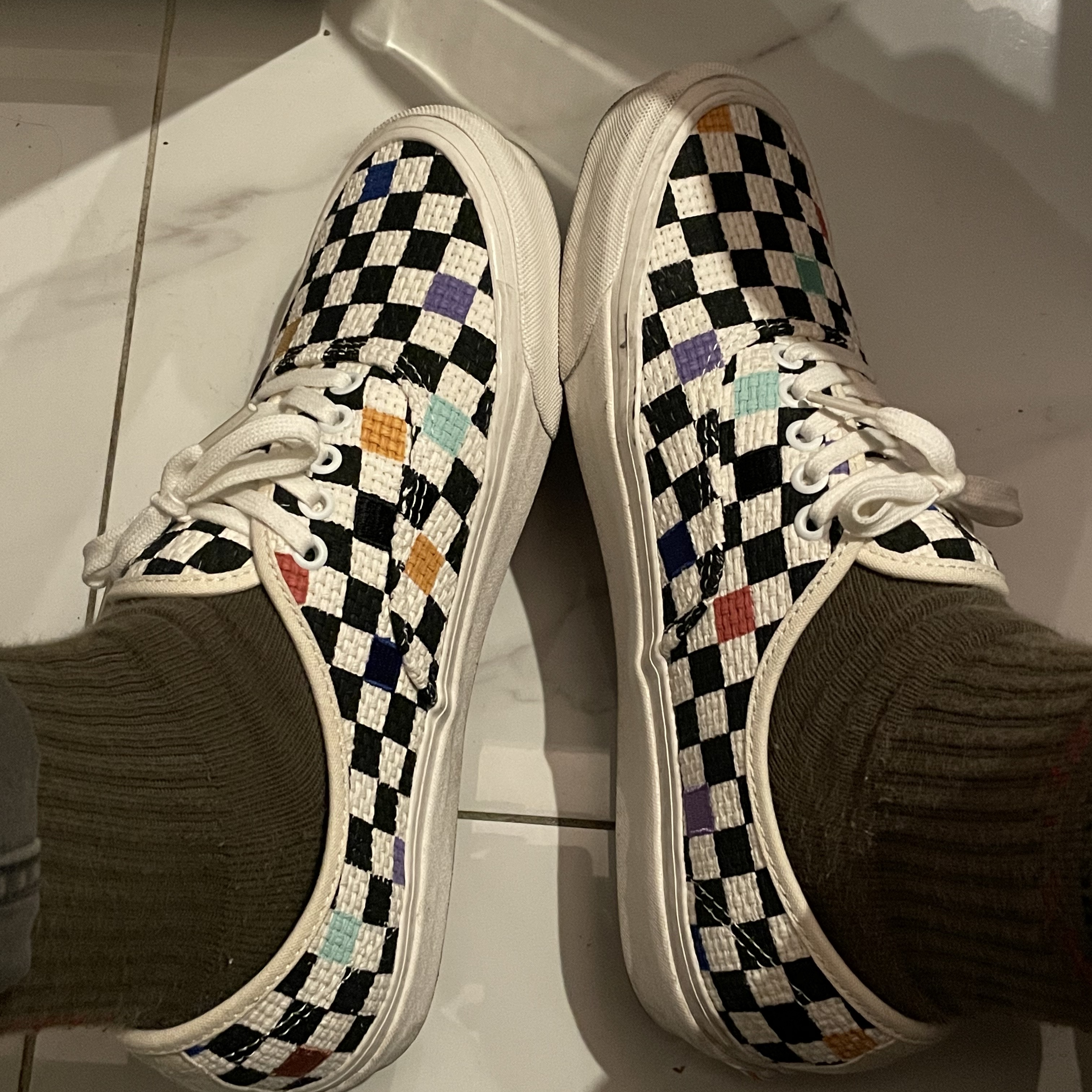 Vans Authentic 44 DX Anaheim Factory Needlepoint Checkerboard 착용 스타일
