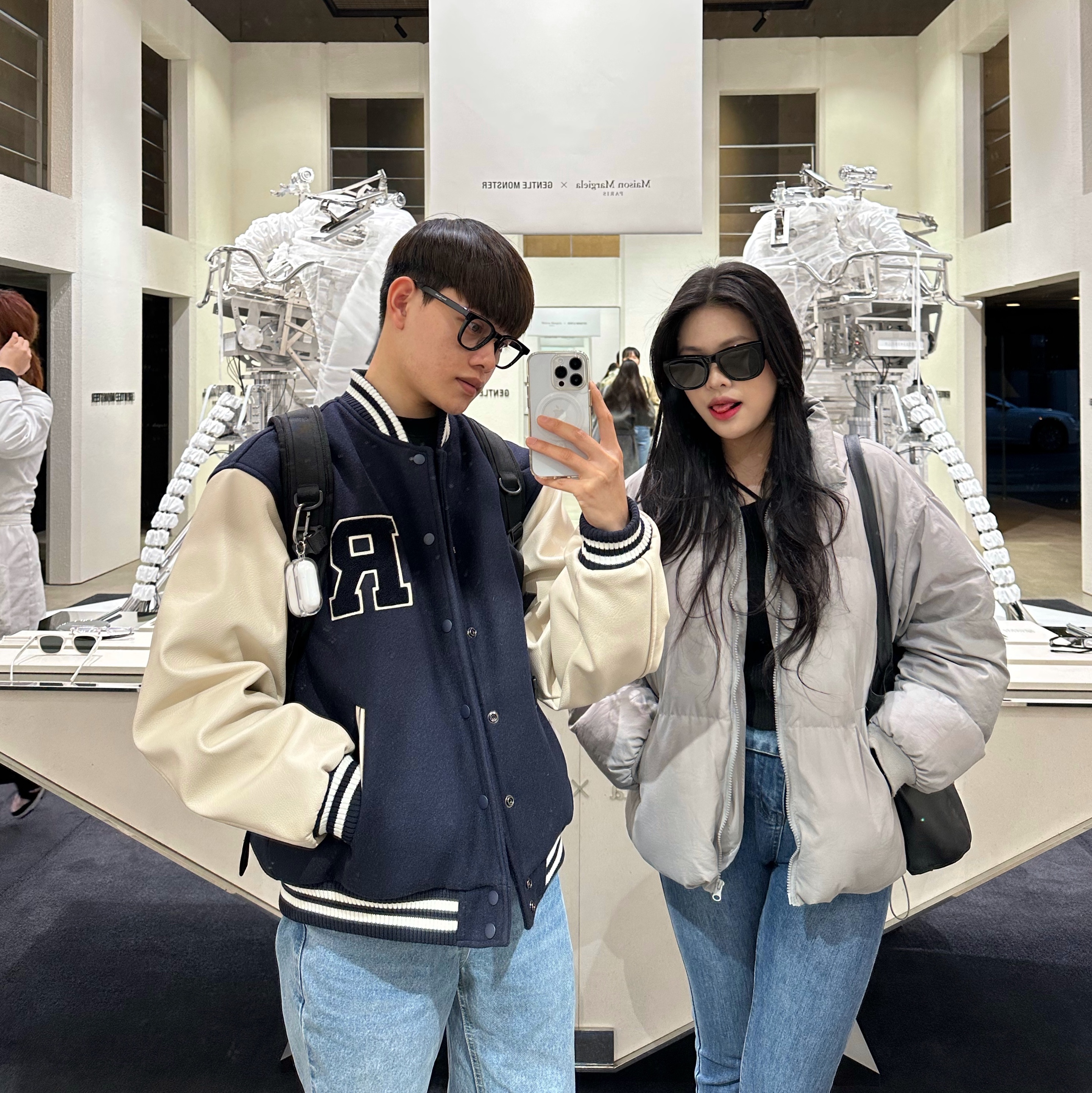 Gentle Monster x Maison Margiela MM010 Clear Black, Gentle Monster x Maison Margiela MM006 Black Black 착용 스타일