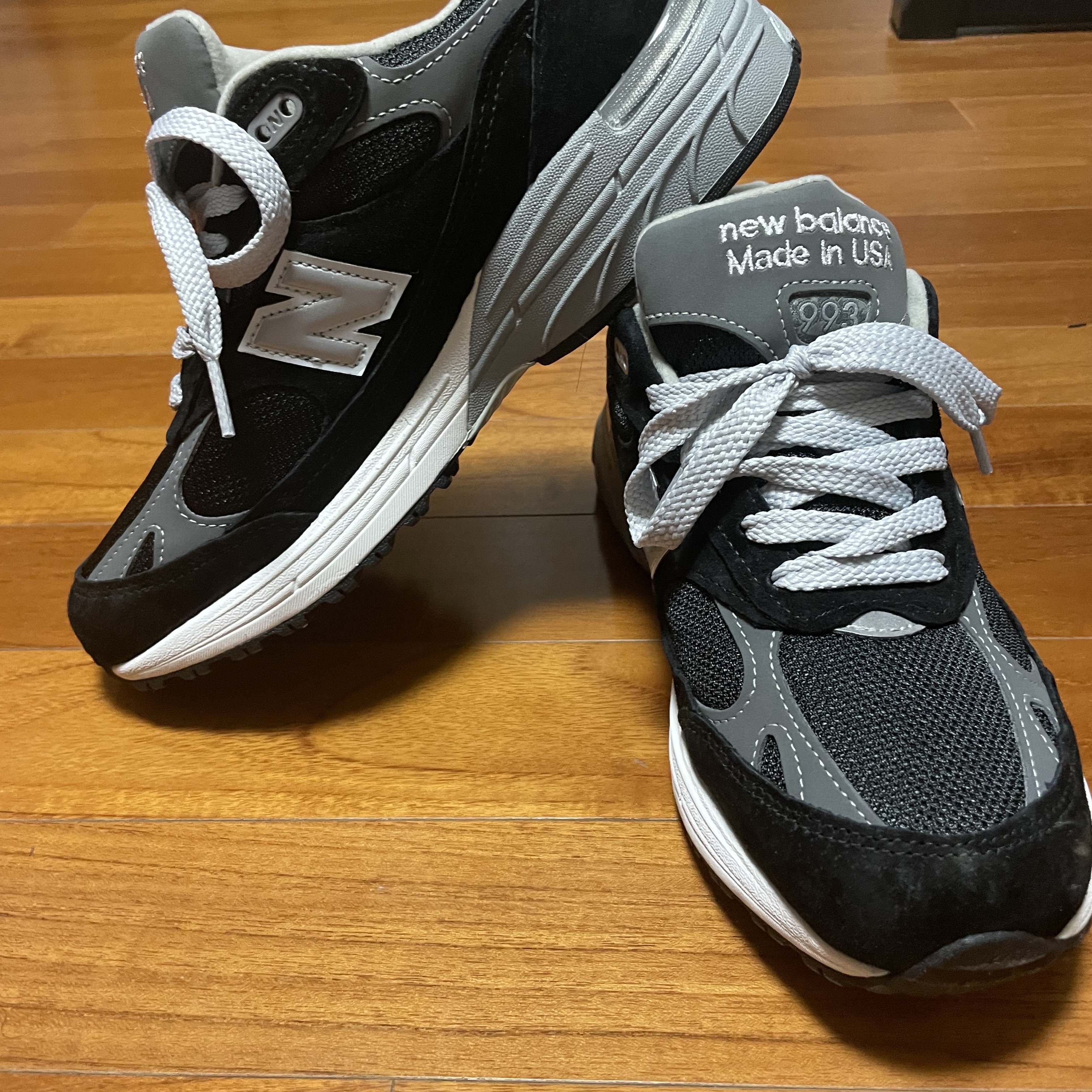 New Balance 993 Made in USA Black - D Standard 착용 스타일 - 2