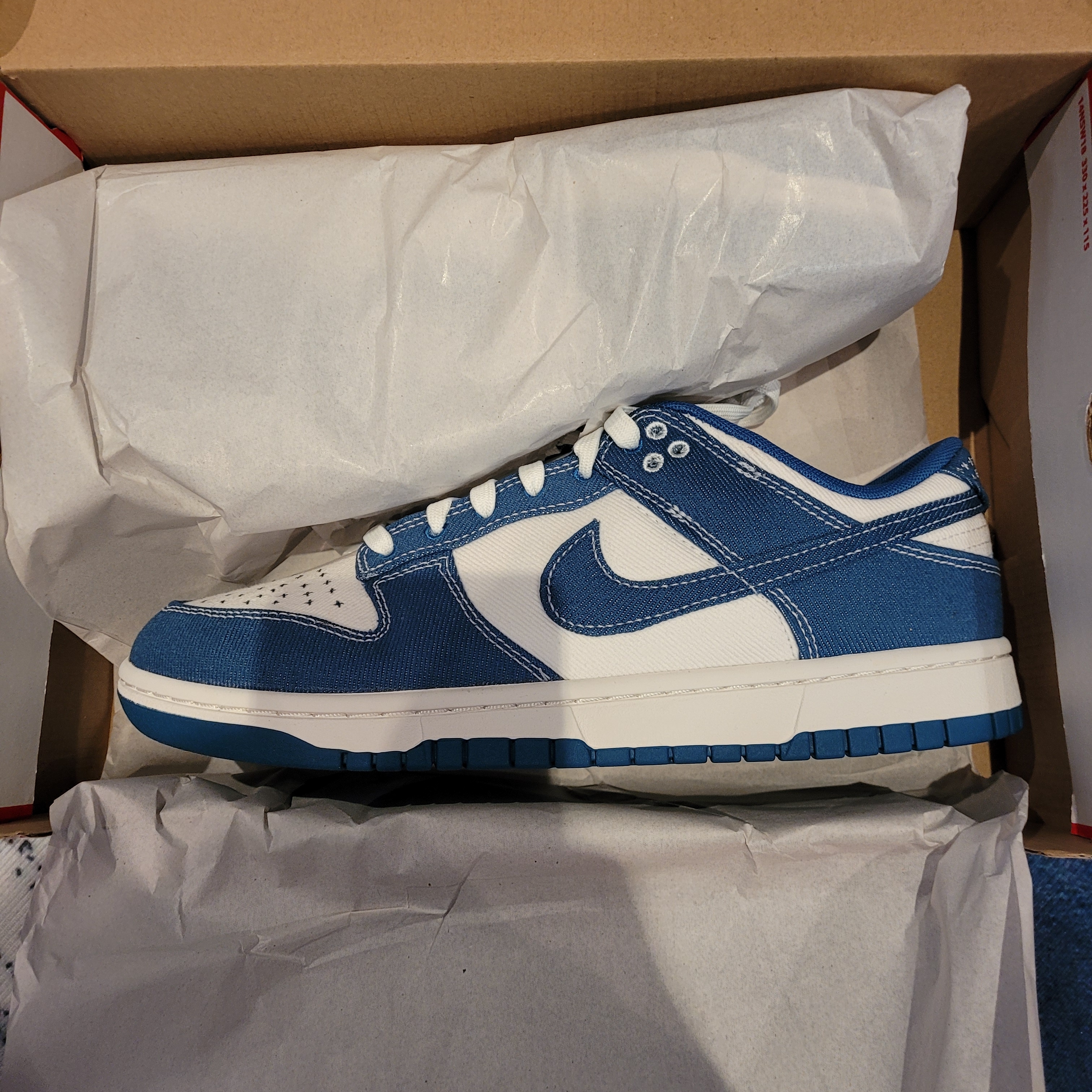 Nike Dunk Low Retro SE Industrial Blue 착용 스타일 - 1