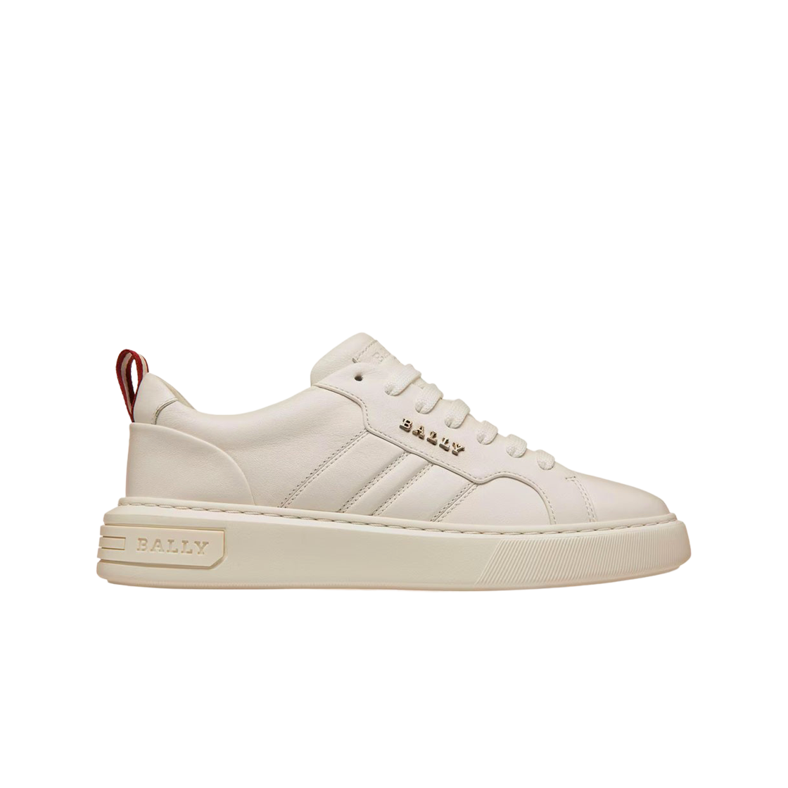 (W) 발리 맥심 레더 스니커즈 화이트((W) Bally Maxim Leather Sneakers White) - 1