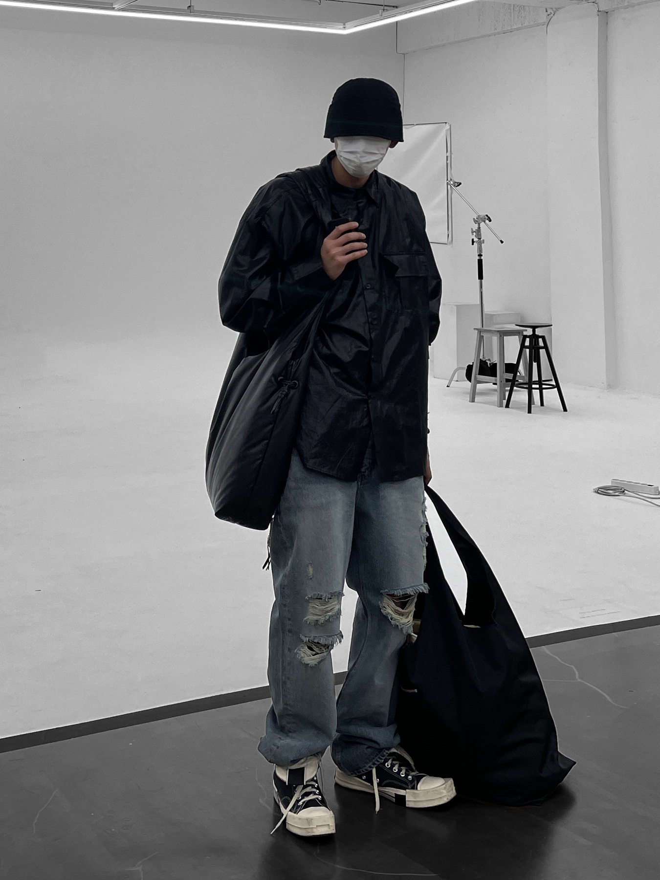 Converse x Drkshdw Turbodrk Chuck 70 Hi Black 착용 스타일 - 2