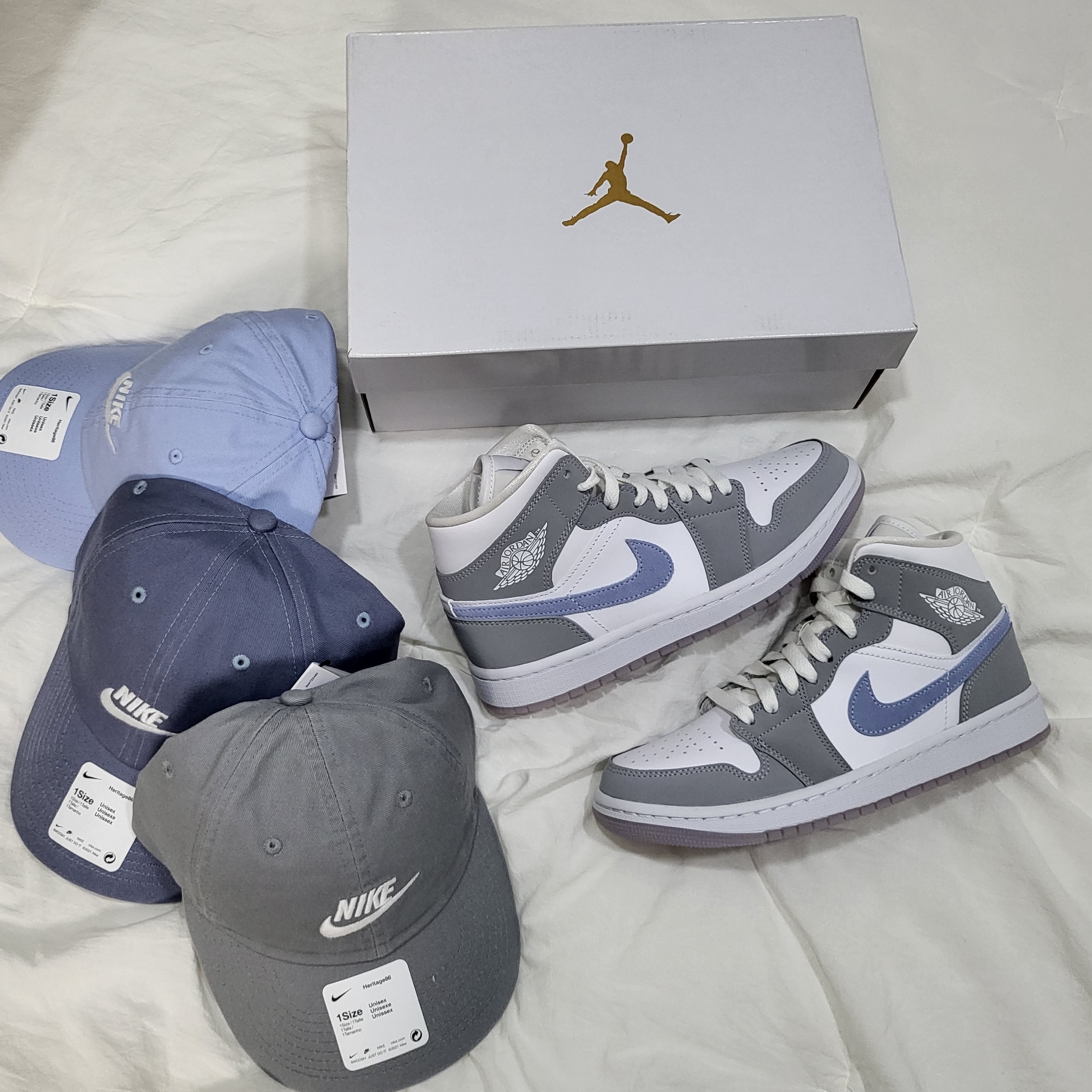 (W) Jordan 1 Mid Wolf Grey 착용 스타일