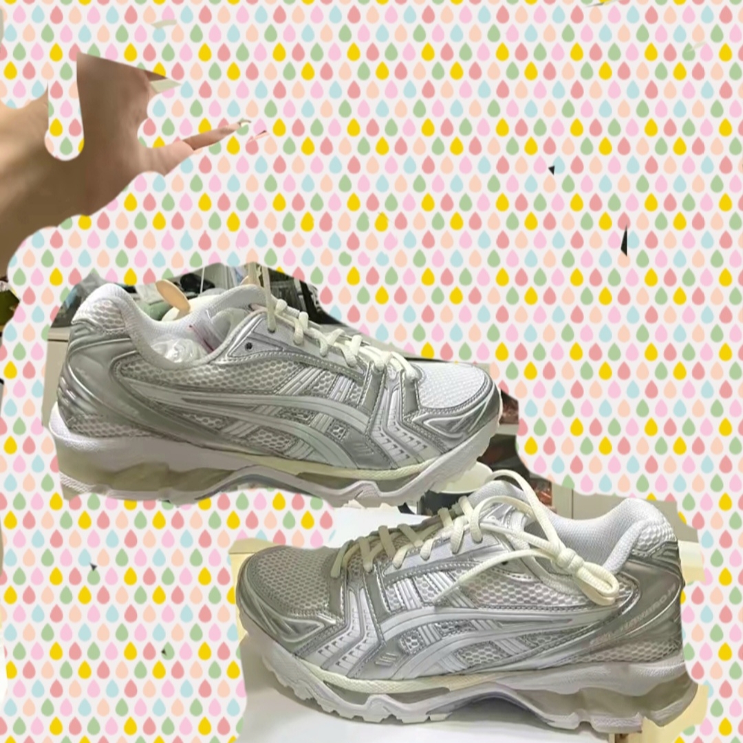 Asics x JJJJound Gel-Kayano 14 Silver White 착용 스타일 - 1