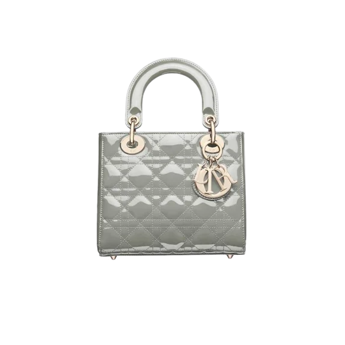 Dior Small Lady Bag Patent Cannage Calfskin Grey Pale Gold 상세 이미지 1