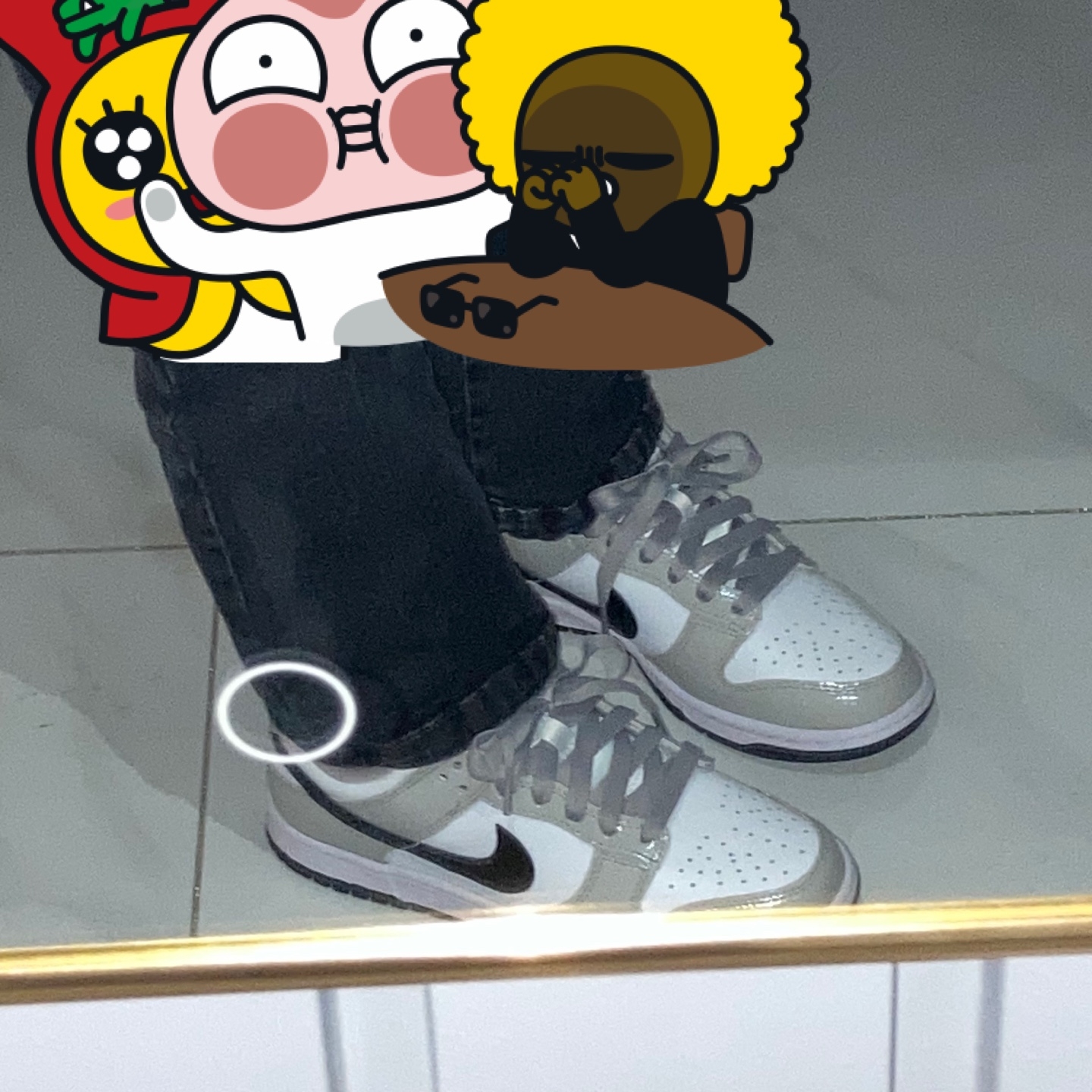 (W) Nike Dunk Low Essential Light Iron Ore Black 착용 스타일