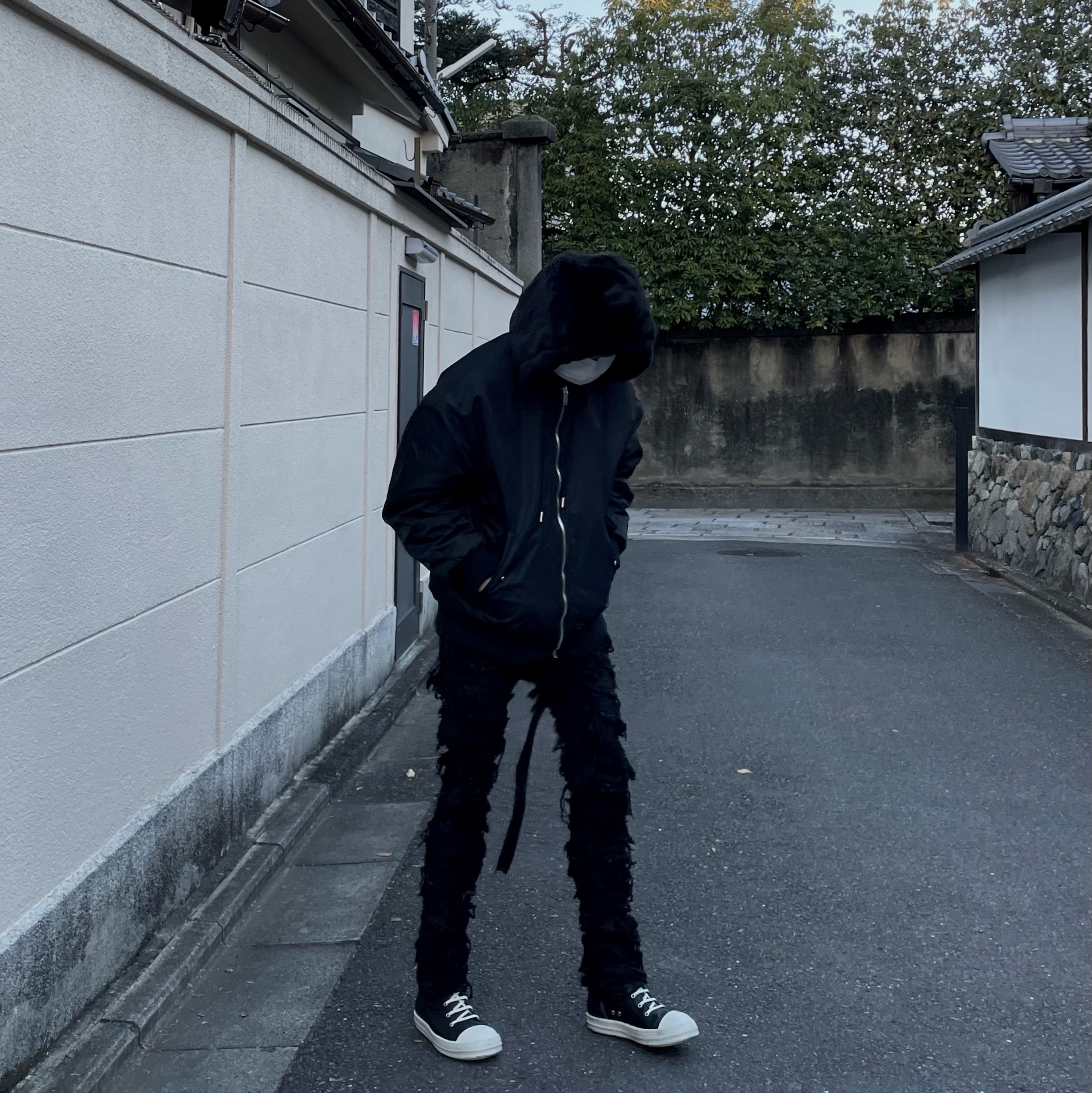 Rick Owens Full Grain Calf Leather Sneakers Black Milk White 착용 스타일