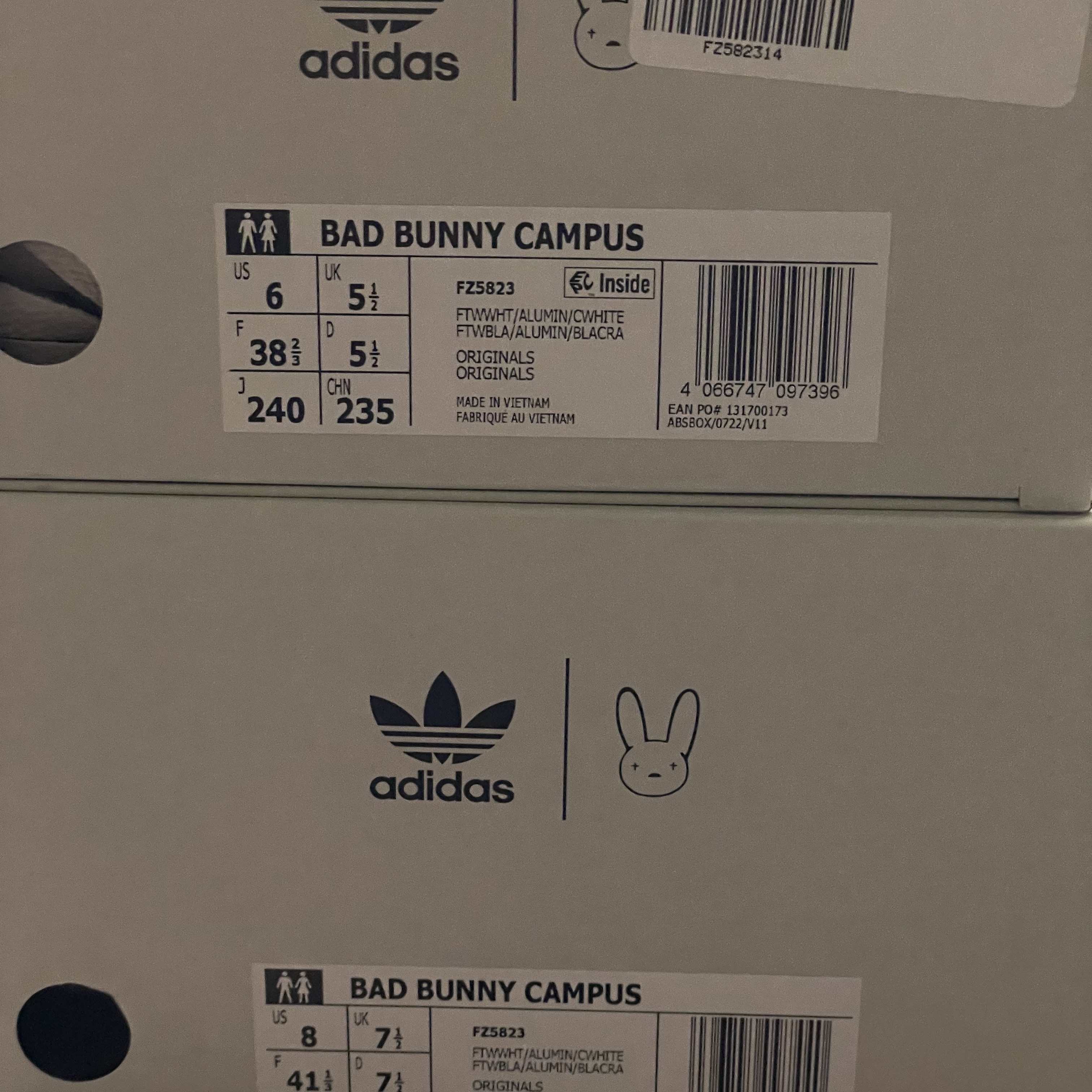 Adidas x Bad Bunny Campus Light Cloud White 착용 스타일 - 1