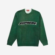 Supreme Printed Washed Sweater Olive - 23SS