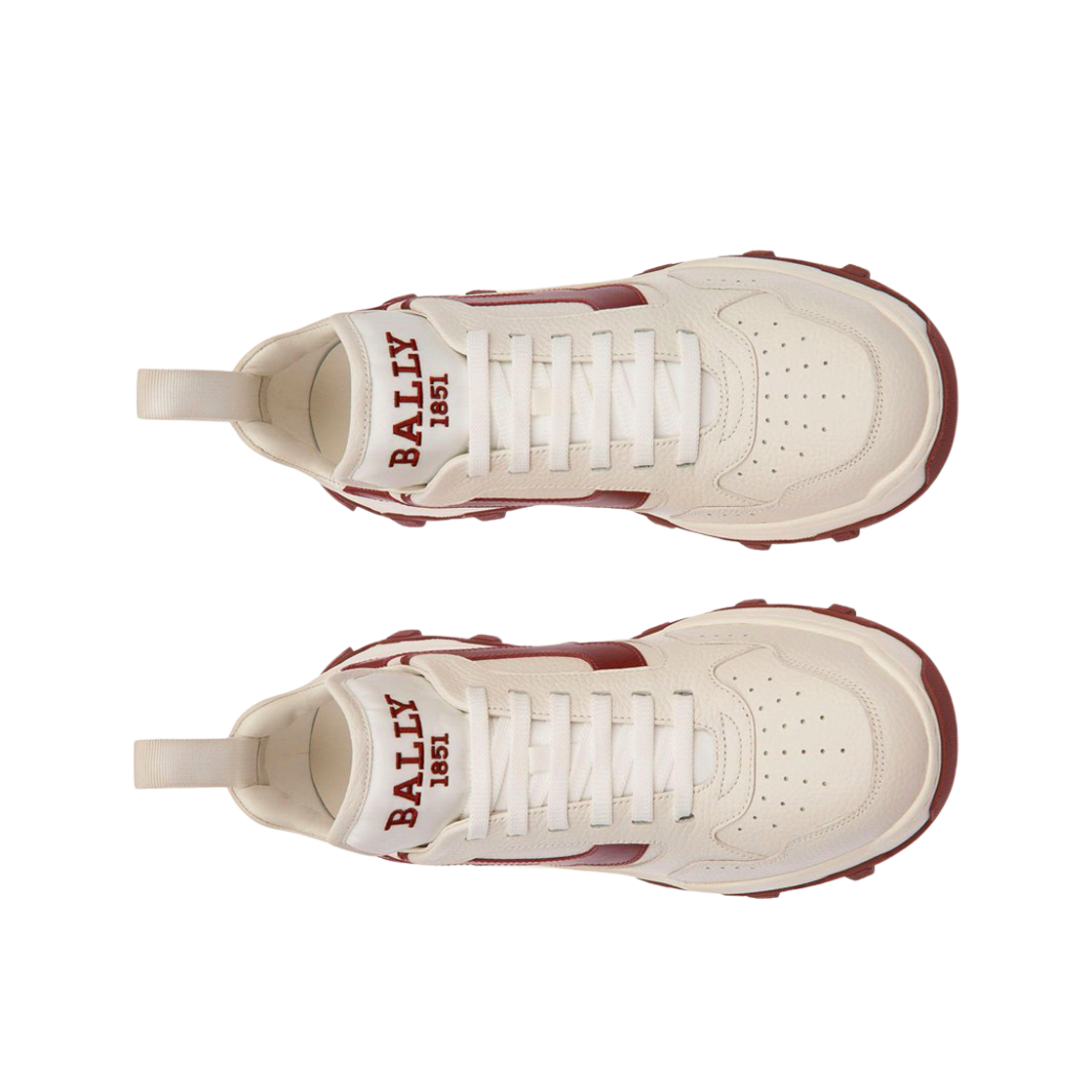 발리 홀든 레더 패브릭 스니커즈 화이트 헤리티지 레드(Bally Holden Leather Fabric Sneakers White Heritage Red) - 2