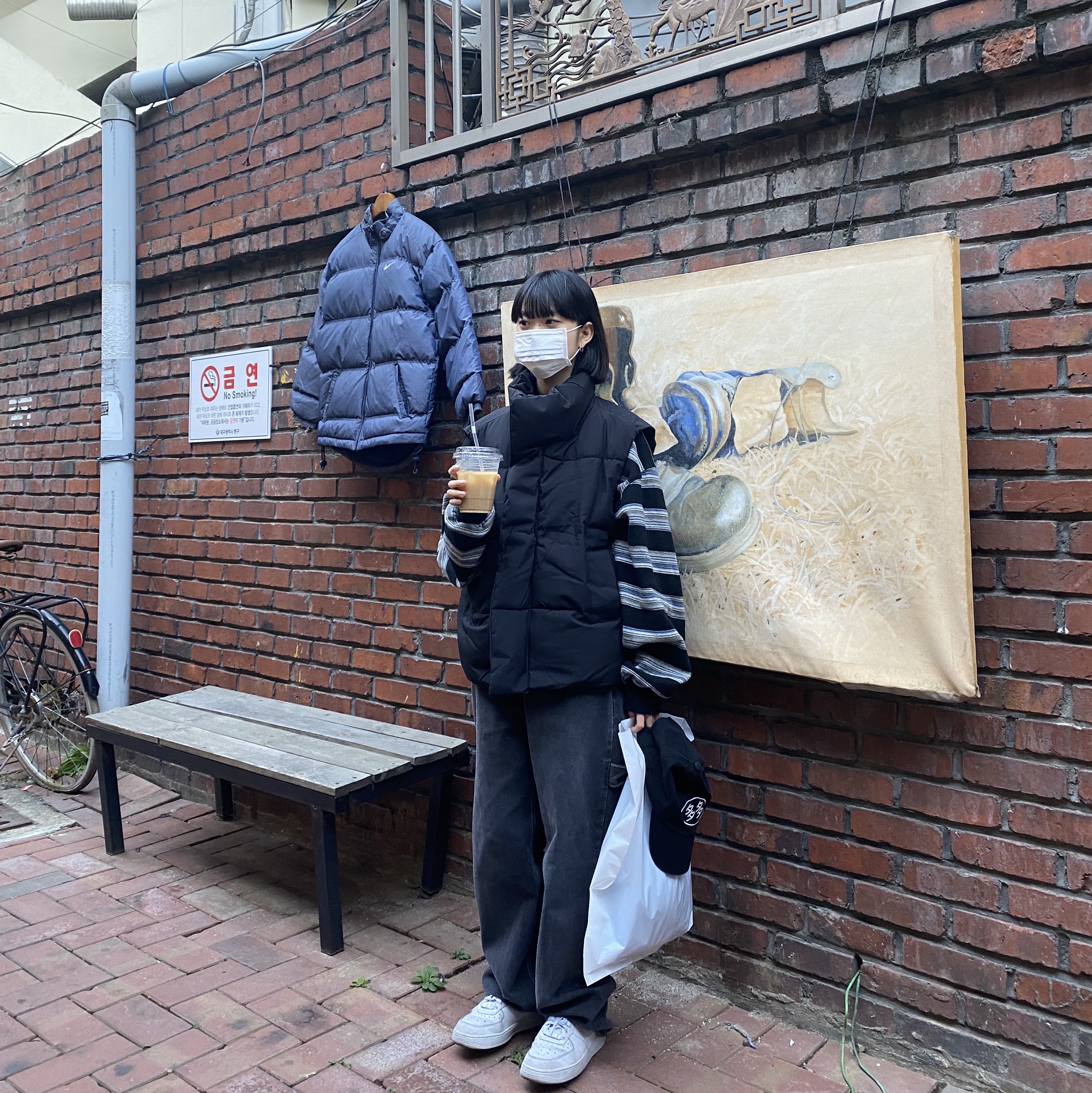 Dada Student Cap Black, Nike Air Force 1 '07 Low White 착용 스타일 - 3