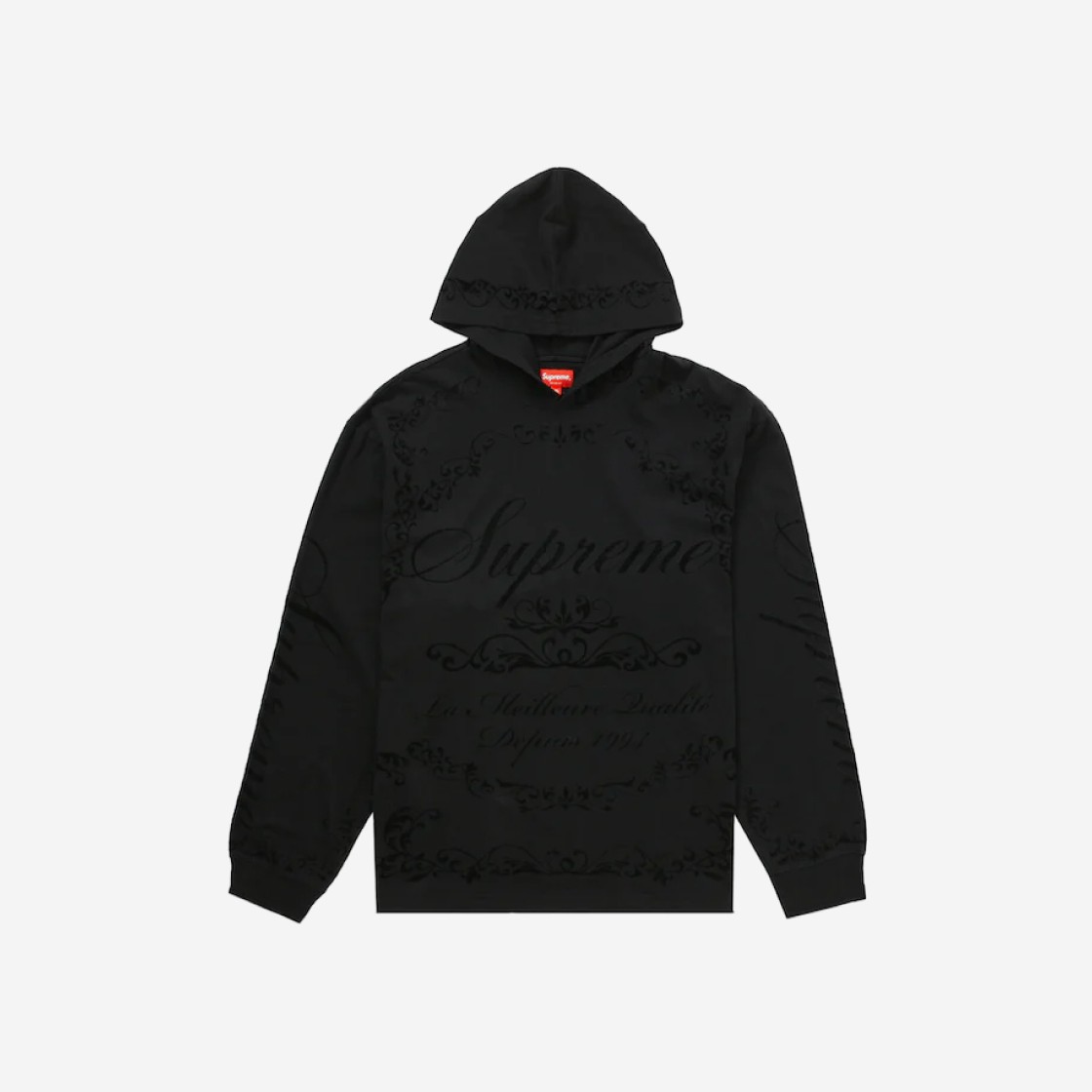 Supreme Celebre Hooded L/S Top Black - 23SS 상세 이미지 1