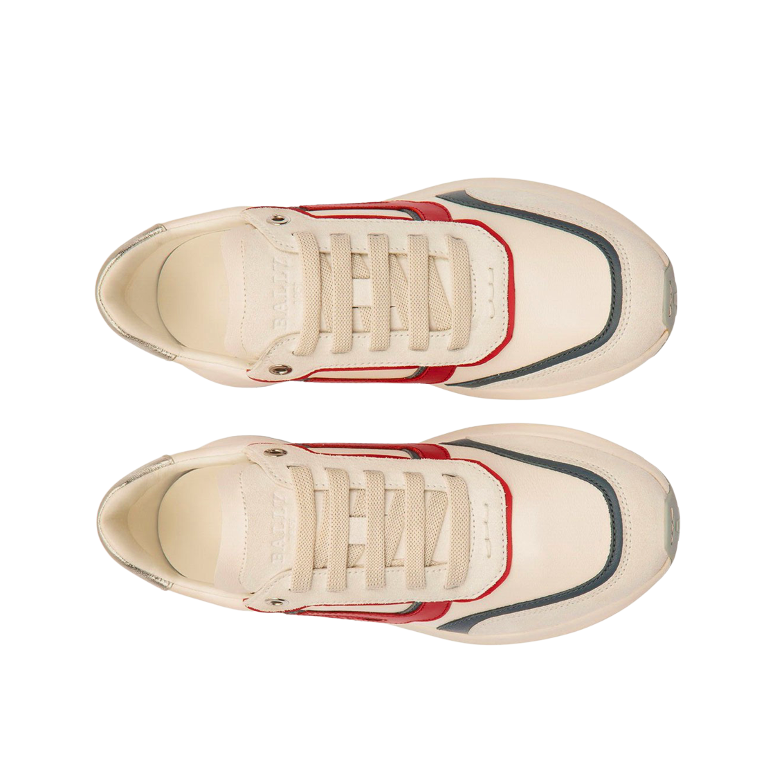 (W) 발리 데미 레더 스니커즈 화이트 레드 블루((W) Bally Demmy Leather Sneakers White Red Blue) - 2
