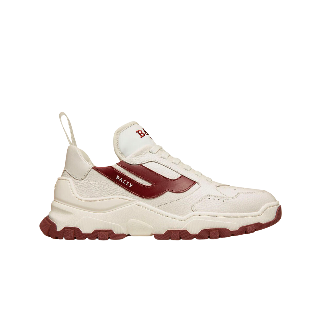 발리 홀든 레더 패브릭 스니커즈 화이트 헤리티지 레드(Bally Holden Leather Fabric Sneakers White Heritage Red) - 1