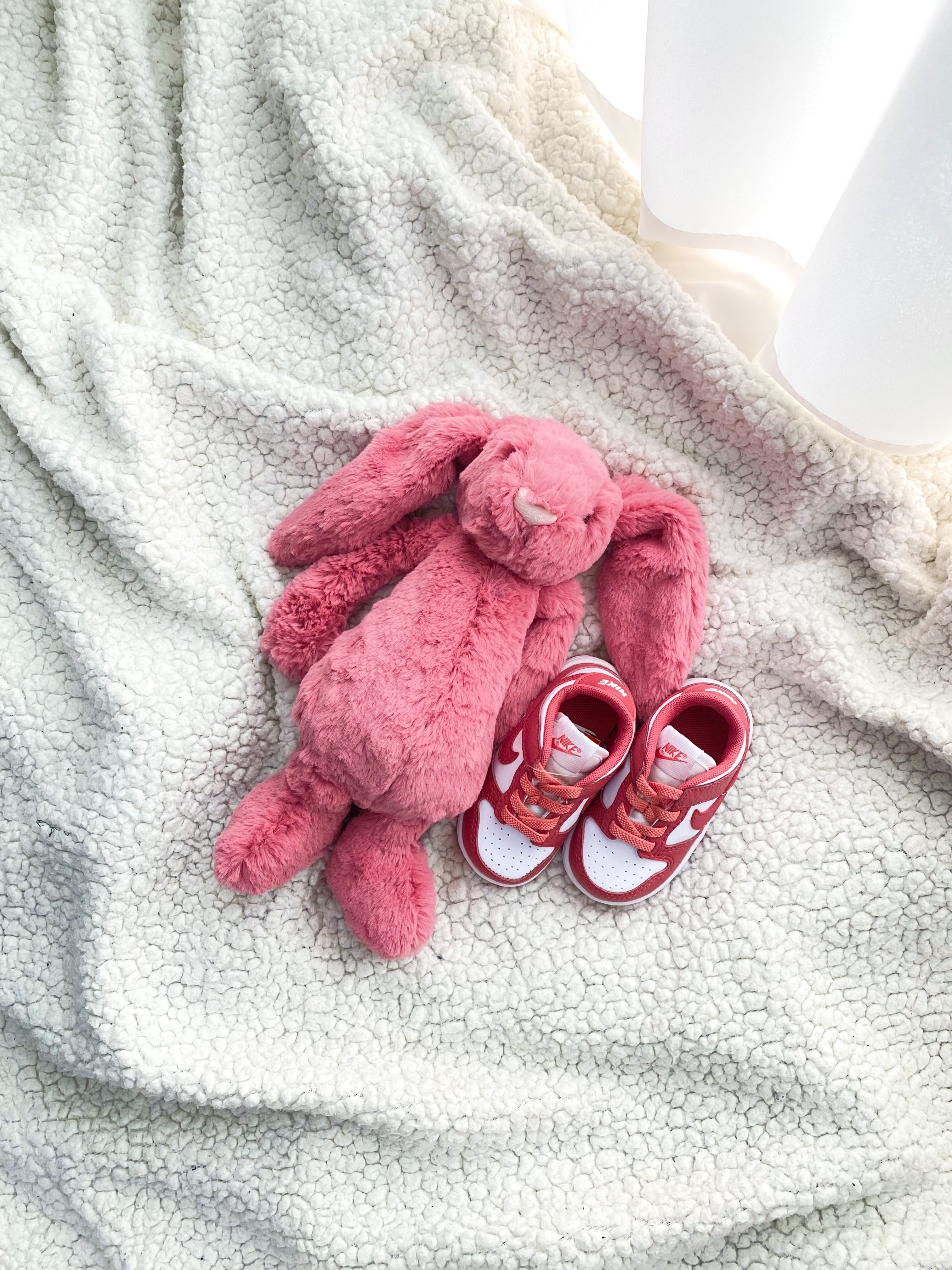 (TD) Nike Dunk Low Archeo Pink, Jellycat Bashful Bunny Medium Tulip Pink 착용 스타일 - 2