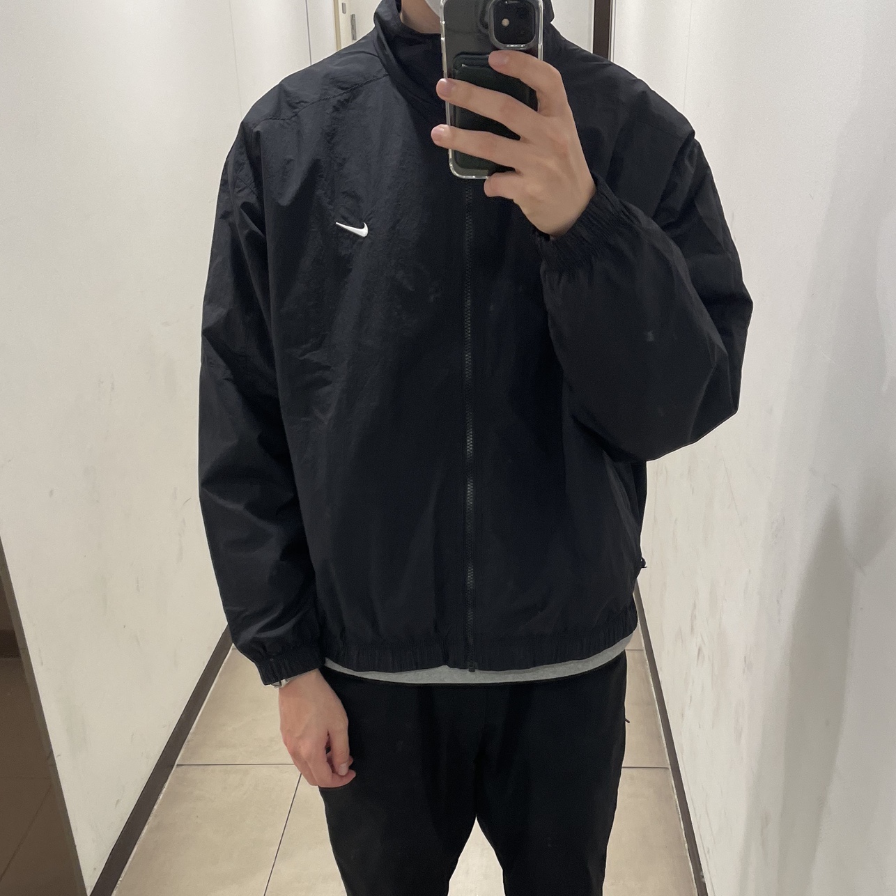 Nike NRG Solo Swoosh Woven Track Jacket Black - Asia 착용 스타일