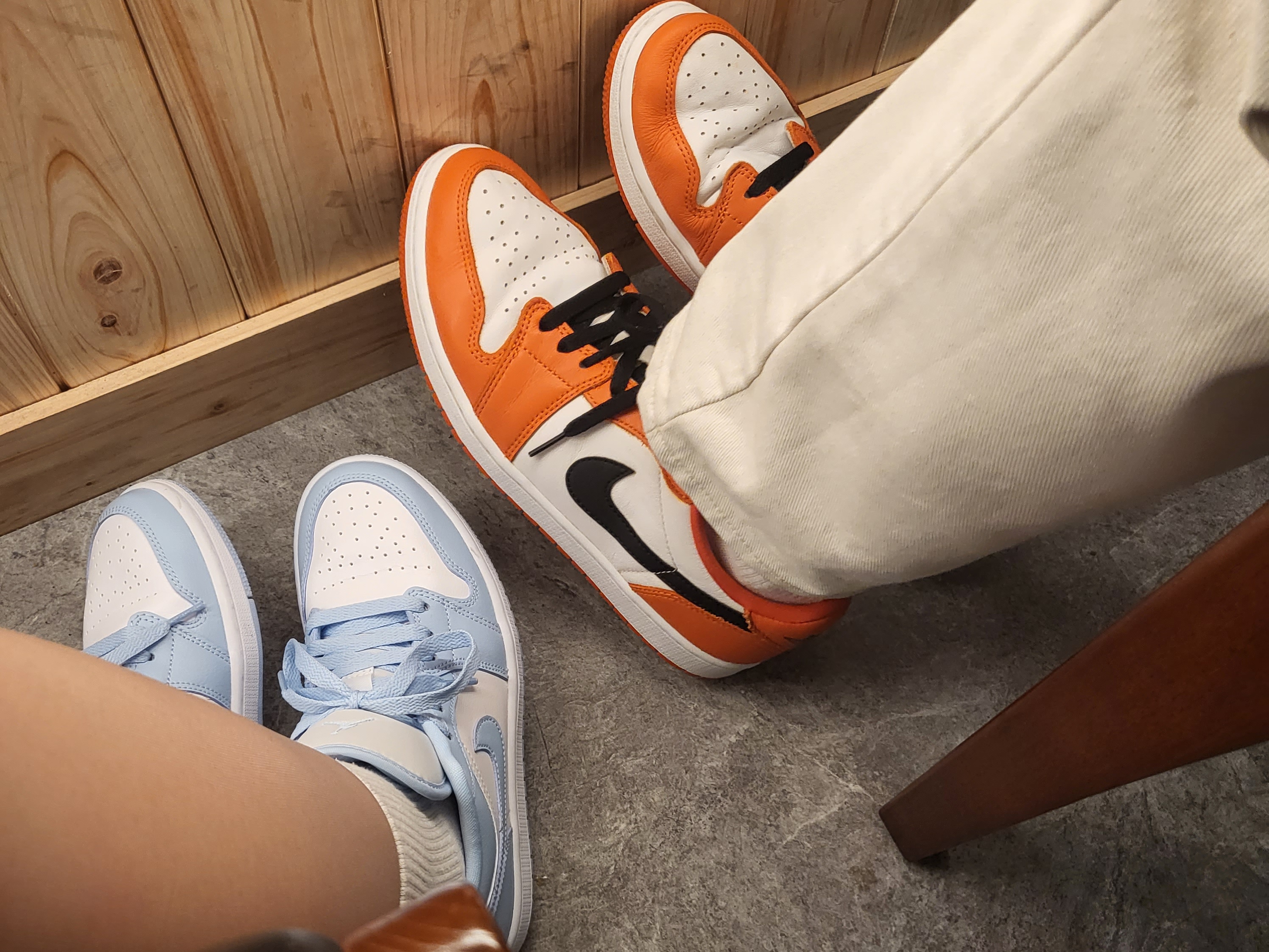(W) Jordan 1 Low White Ice Blue, Jordan 1 Low OG Starfish 착용 스타일