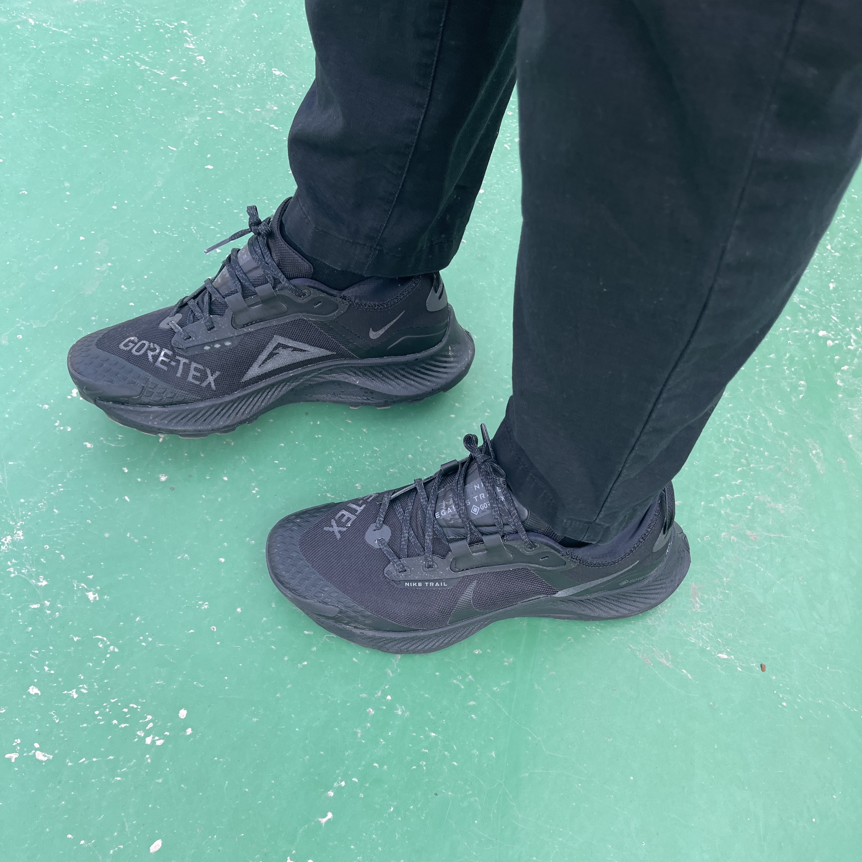 Nike Pegasus Trail 3 Gore-Tex Black Dark Smoke Grey 착용 스타일