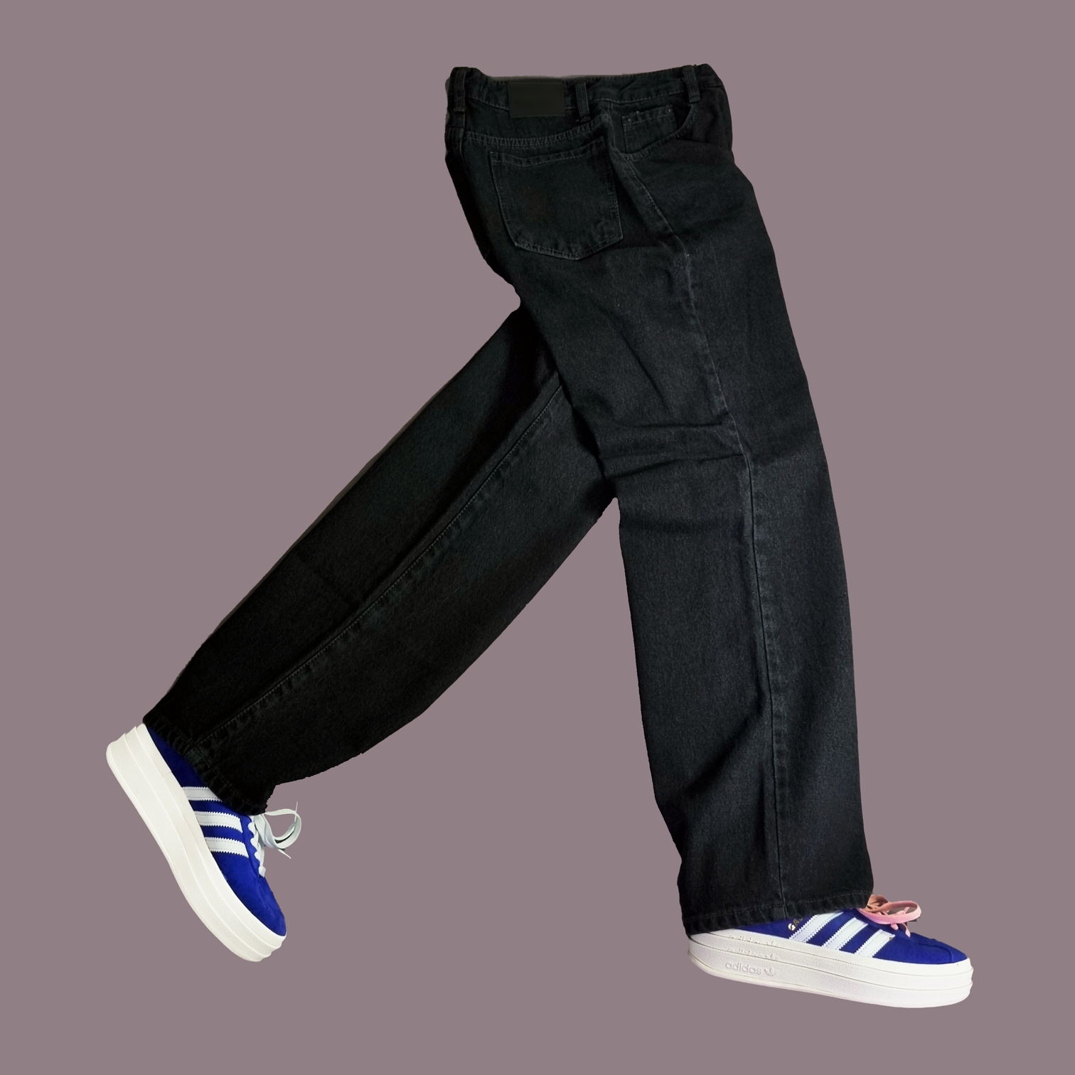 (W) Adidas Gazelle Bold Blue Pink 착용 스타일 - 2