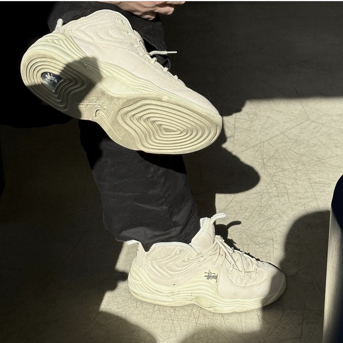 Nike x Stussy Air Penny II Vivid Green and Black, Nike x Stussy Air Penny II Fossil 착용 스타일 - 4