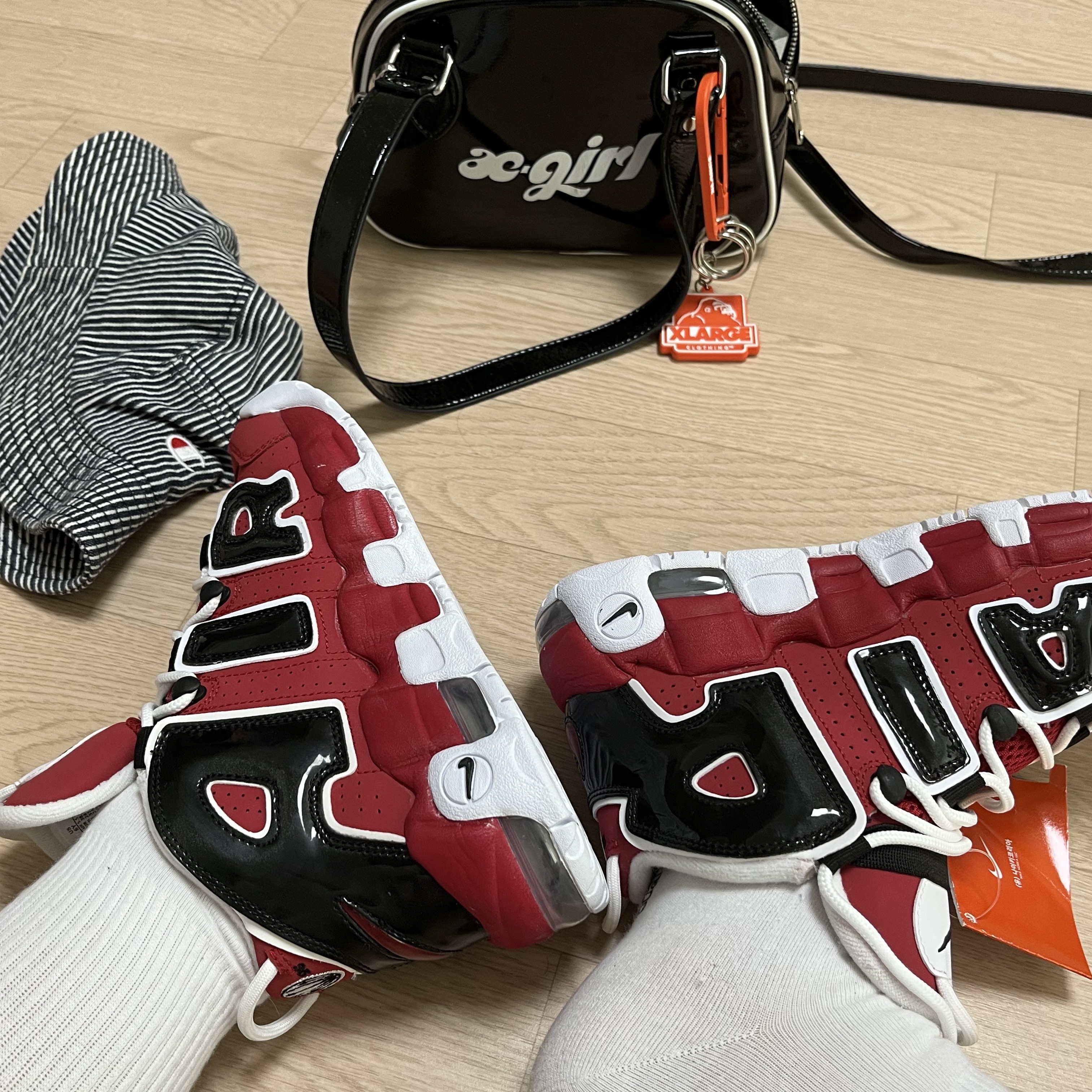 (GS) Nike Air More Uptempo 96 Bulls 2021 착용 스타일
