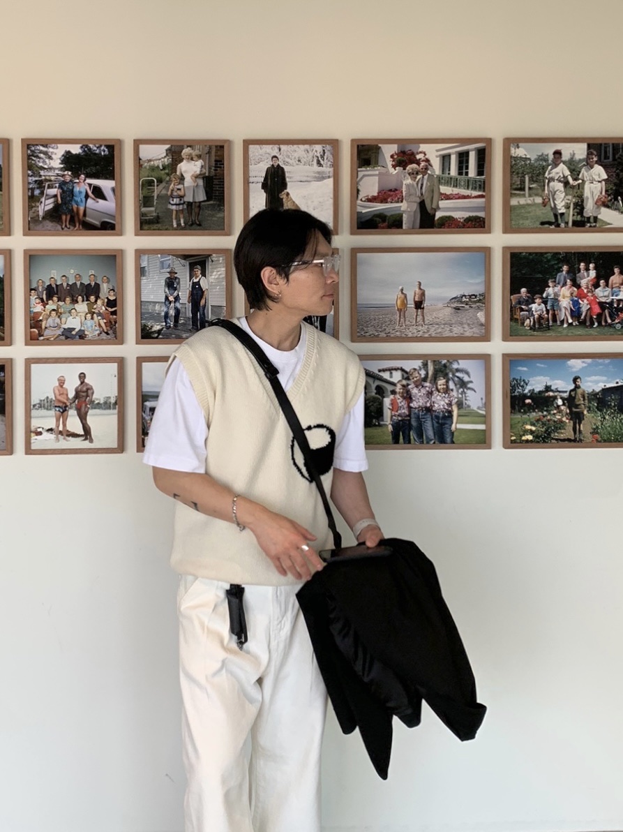 Our Legacy Work Shop Vest White, Dr. Martens x BAPE 1461 Smooth Emboss Khaki 착용 스타일 - 3