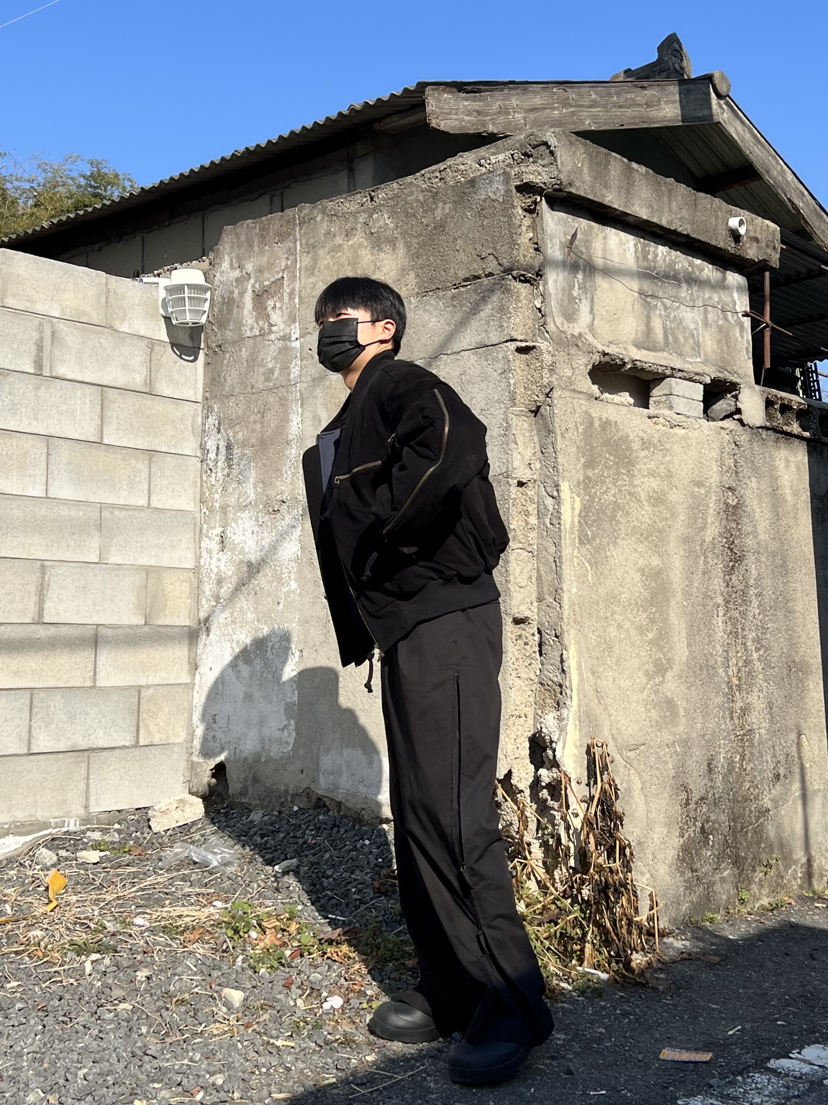Grailz Multi Zipper Bomber Jacket Black 착용 스타일 - 2