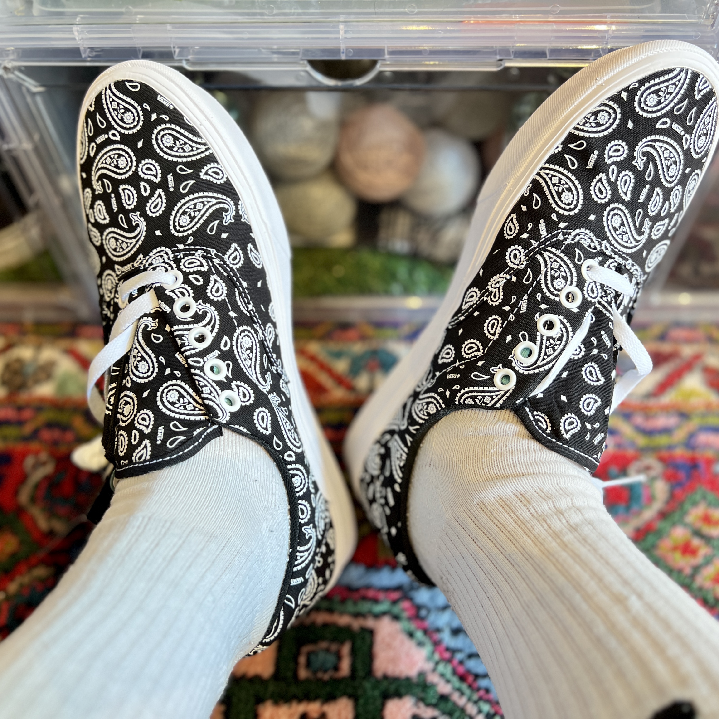 Vans Paisley ComfyCush Era Black 착용 스타일 - 2