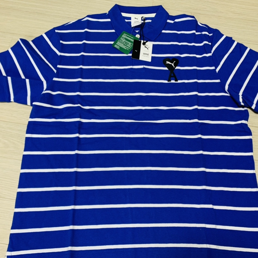 Puma x AMI Polo Dazzling Blue 착용 스타일