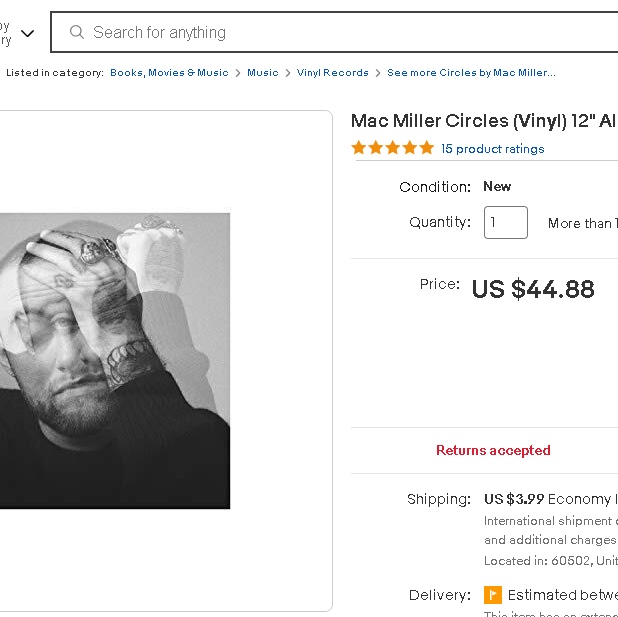 Mac Miller 6th Album Circles LP Clear (2LP) 착용 스타일