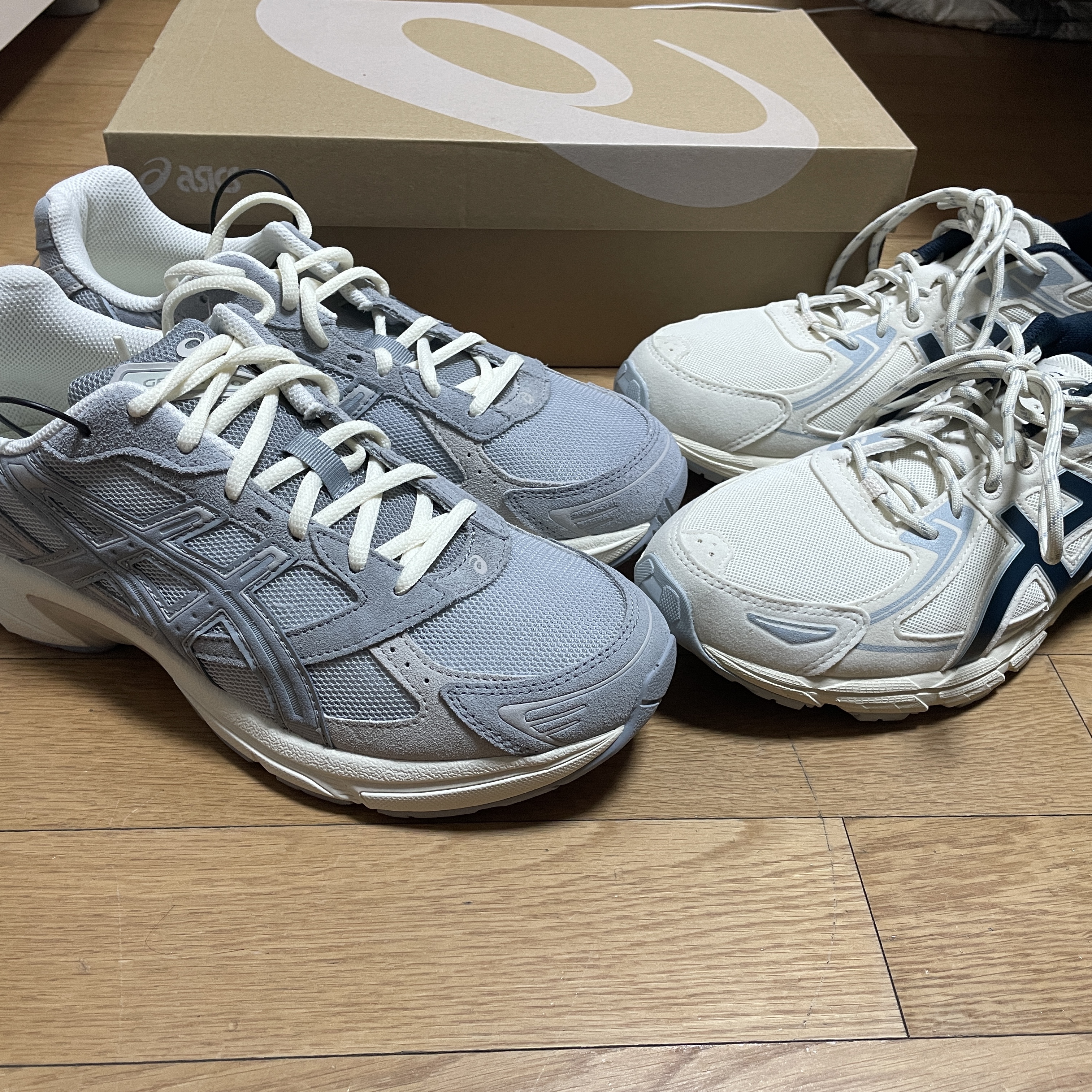 Asics Gel-1130 Piedmont Grey, Asics Gel-Venture 6 SPS Birch French Blue 착용 스타일