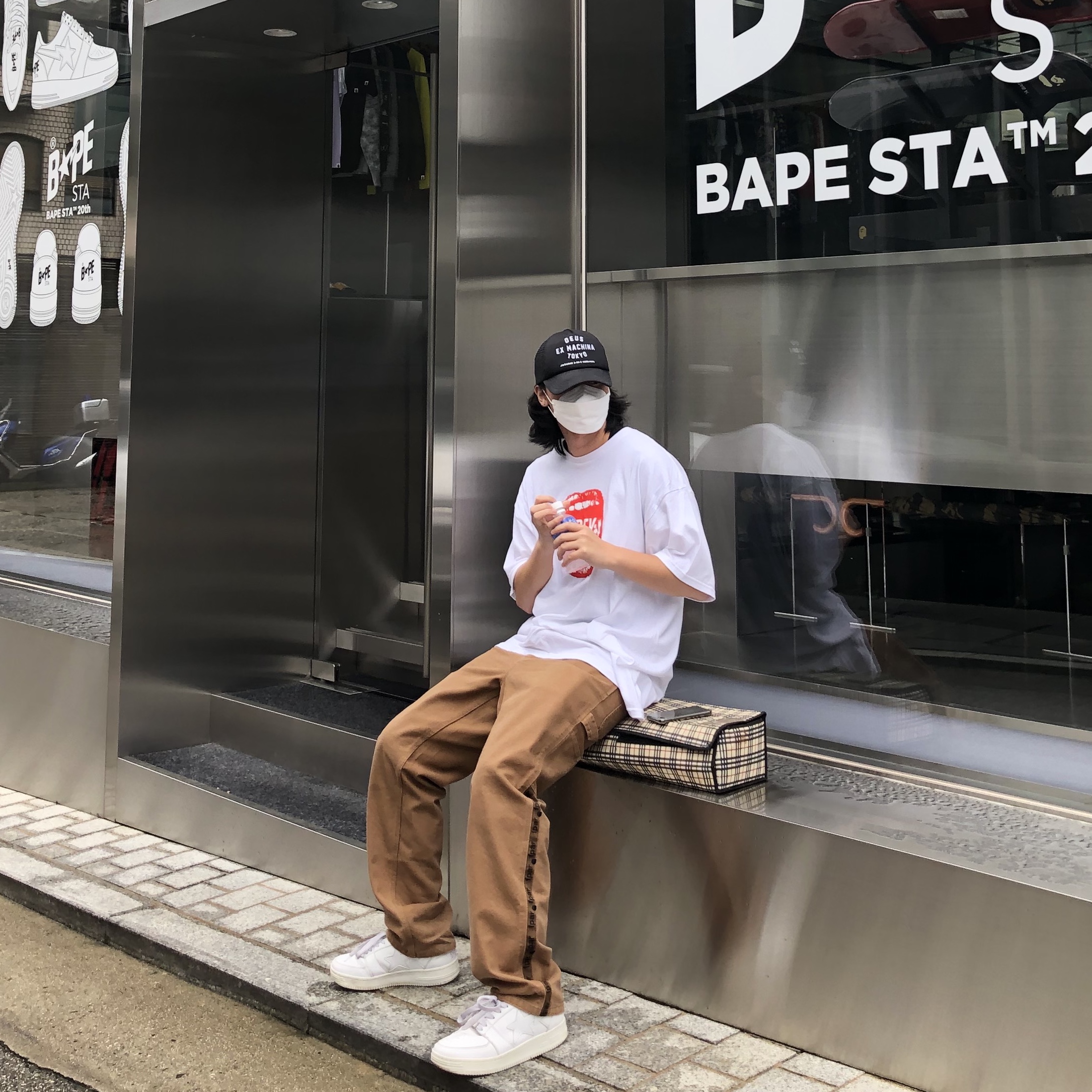 BAPE Bape Sta Low White 착용 스타일 - 2