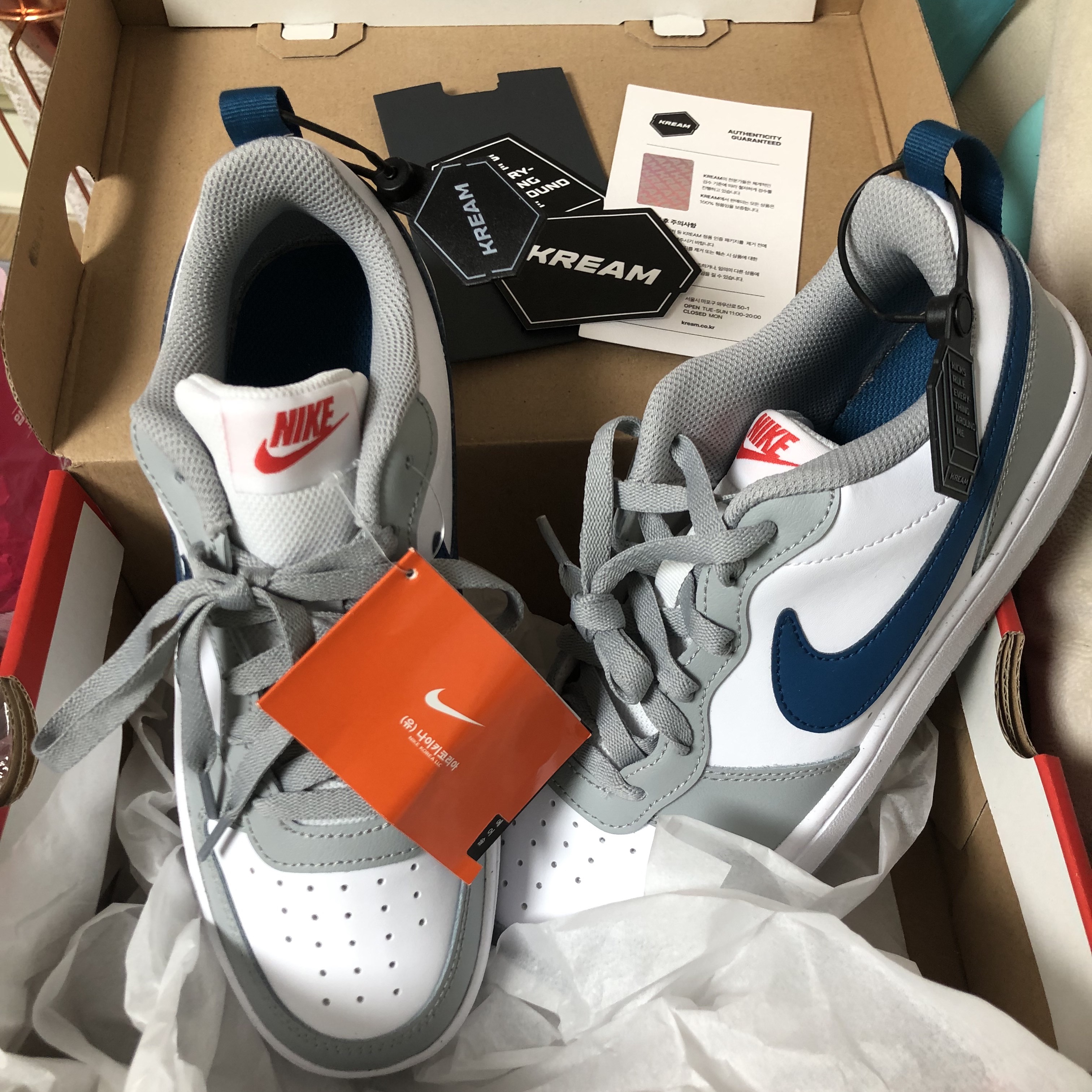(GS) Nike Court Borough Low 2 Light Smoke Grey 착용 스타일
