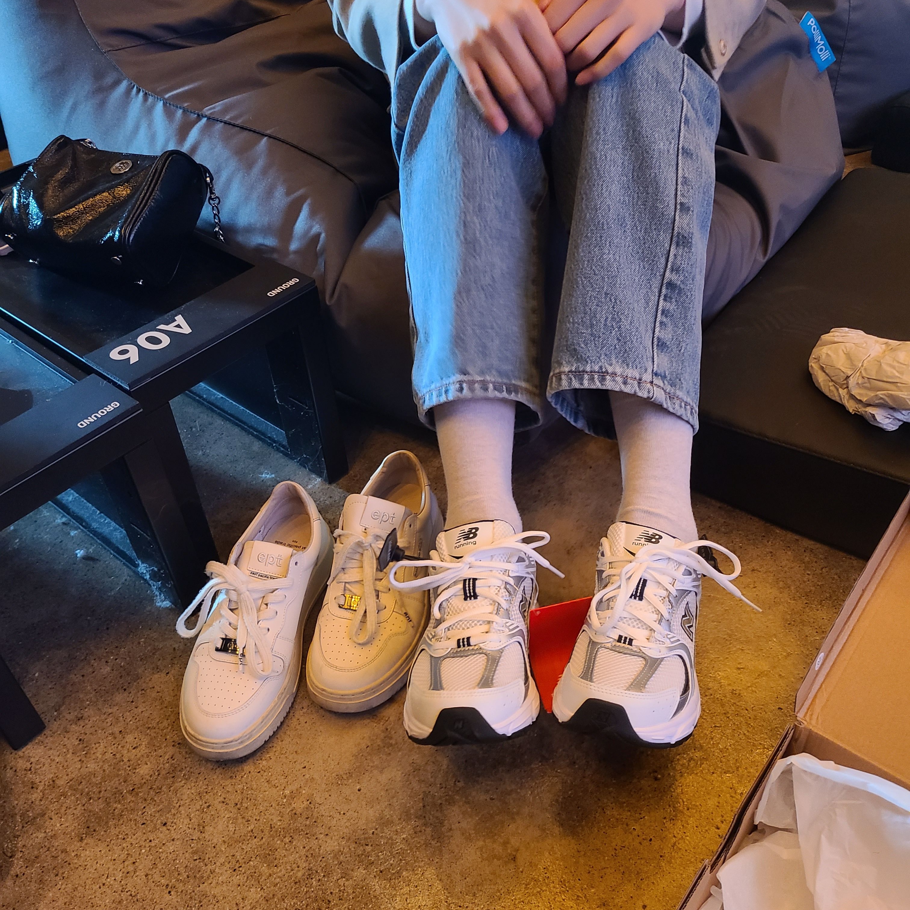 New Balance 530 White 착용 스타일