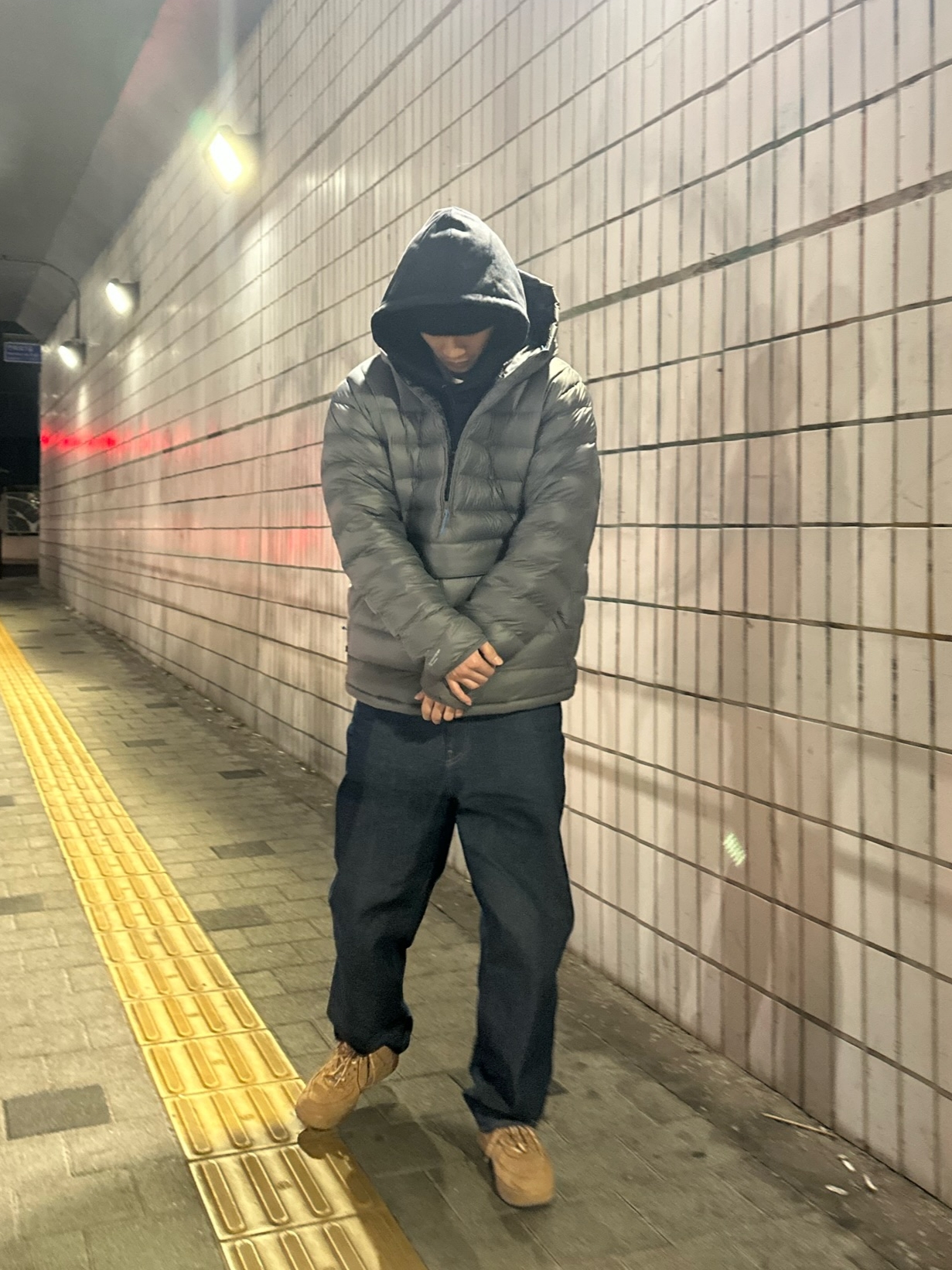 Nike x Supreme Air Force 1 Low Flax, Supreme Baggy Jean Rigid Indigo - 22FW 착용 스타일 - 1