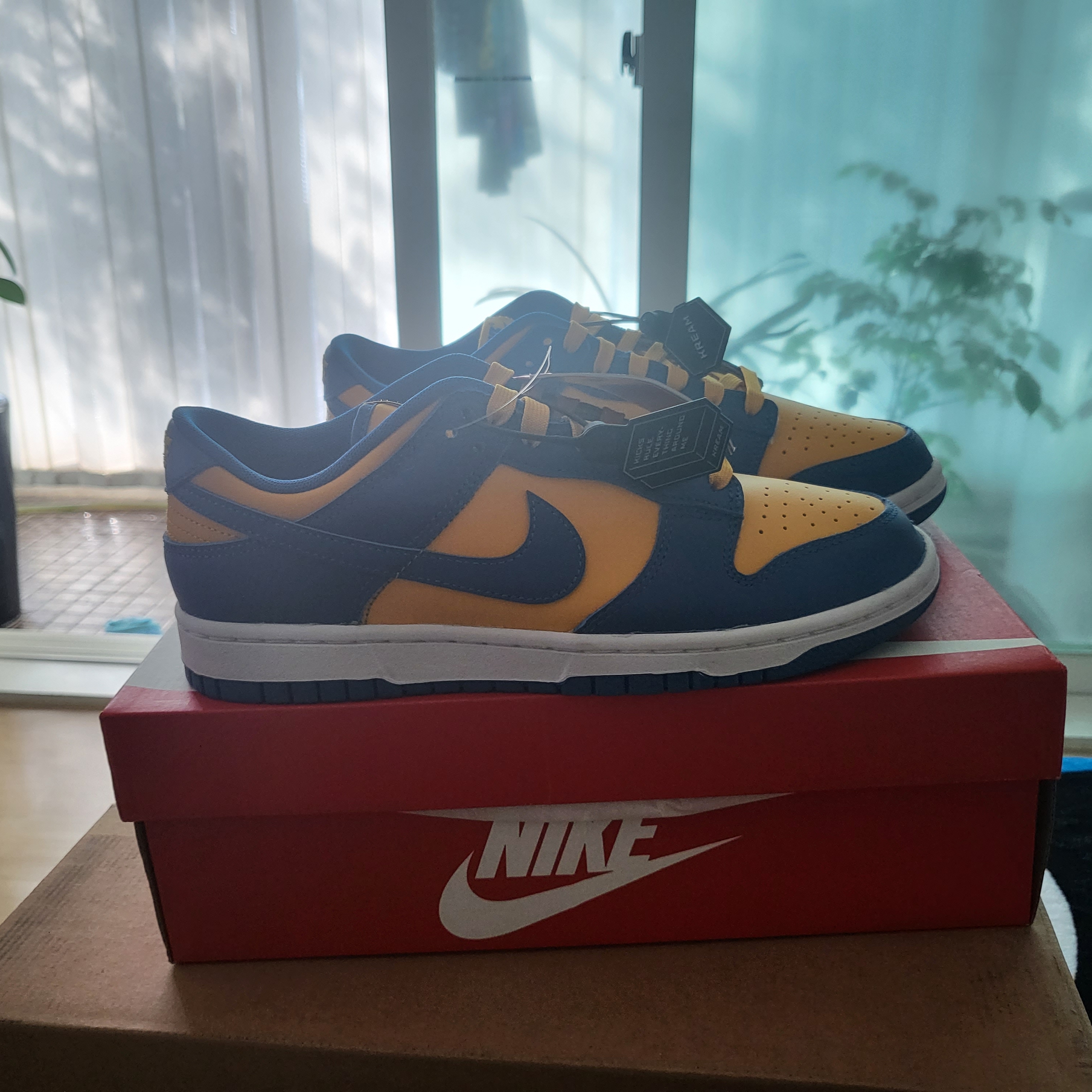 Nike Dunk Low Retro Gym Red, Nike Dunk Low Retro Blue Jay and University Gold 착용 스타일 - 2