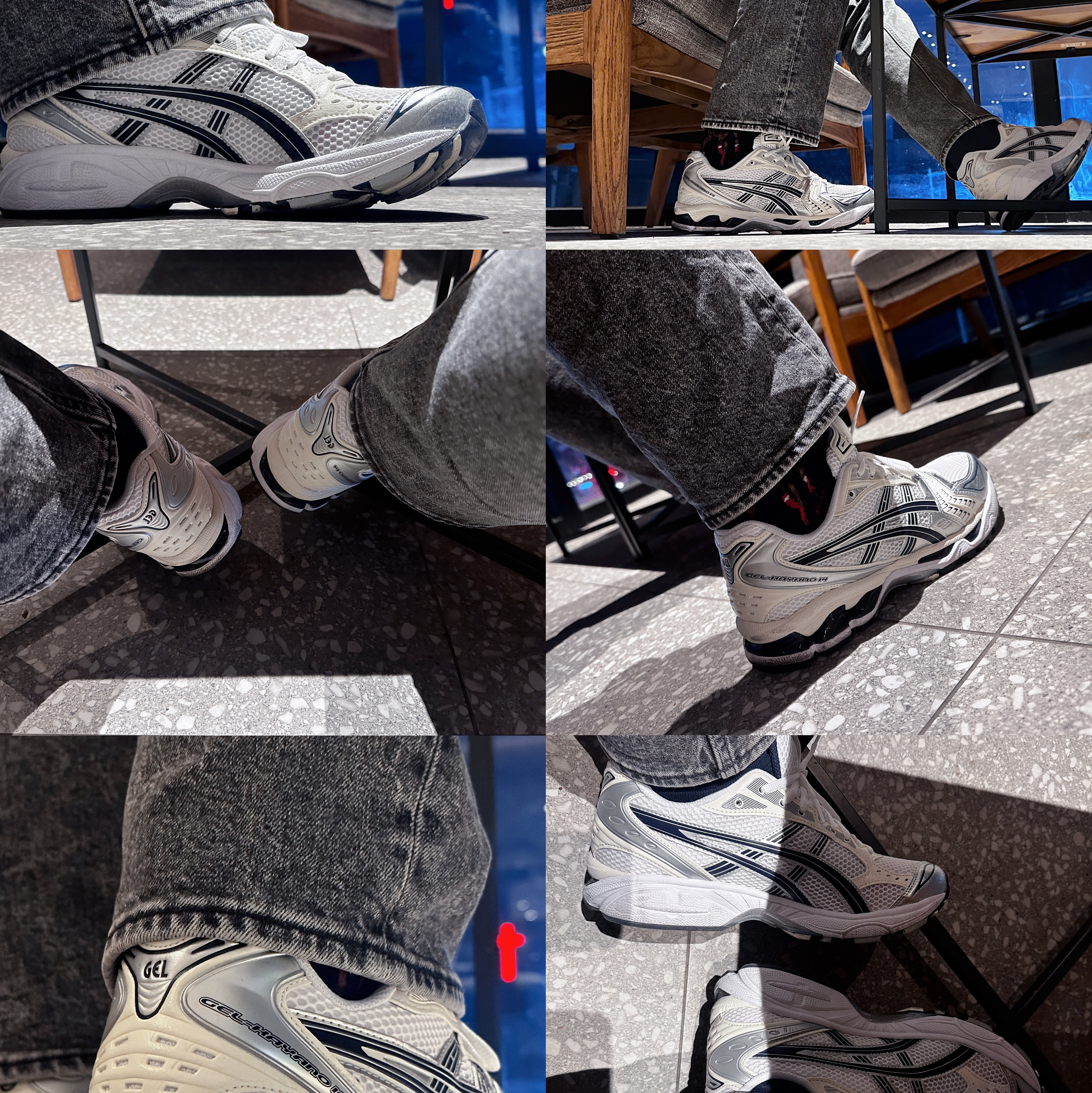 (W) Asics Gel-Kayano 14 White Midnight 착용 스타일 - 2