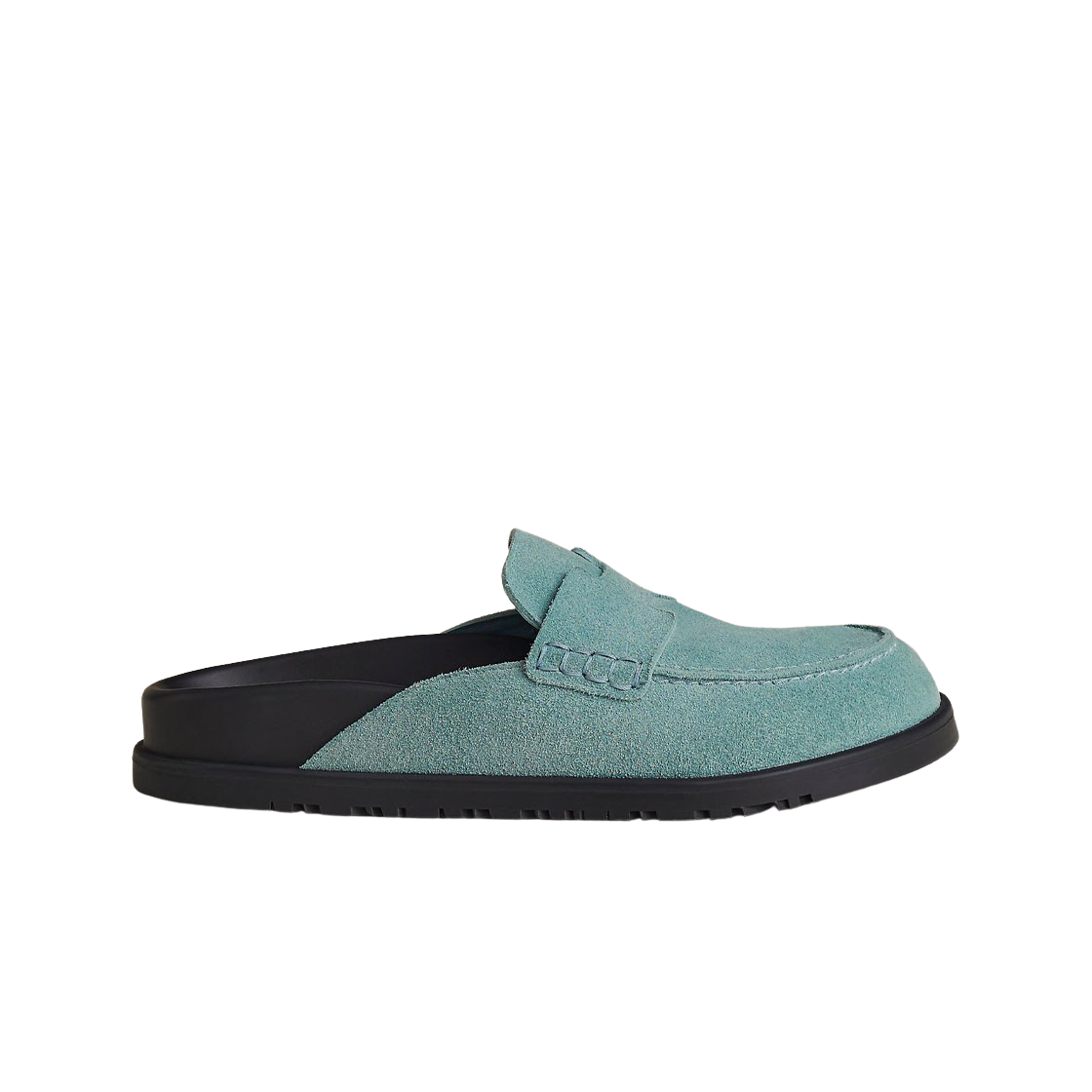 (W) 에르메스 고 뮬 스웨이드 카프스킨 & 베르 도으((W) Hermes Go Mule Suede Calfskin & Vert Deau) - 1