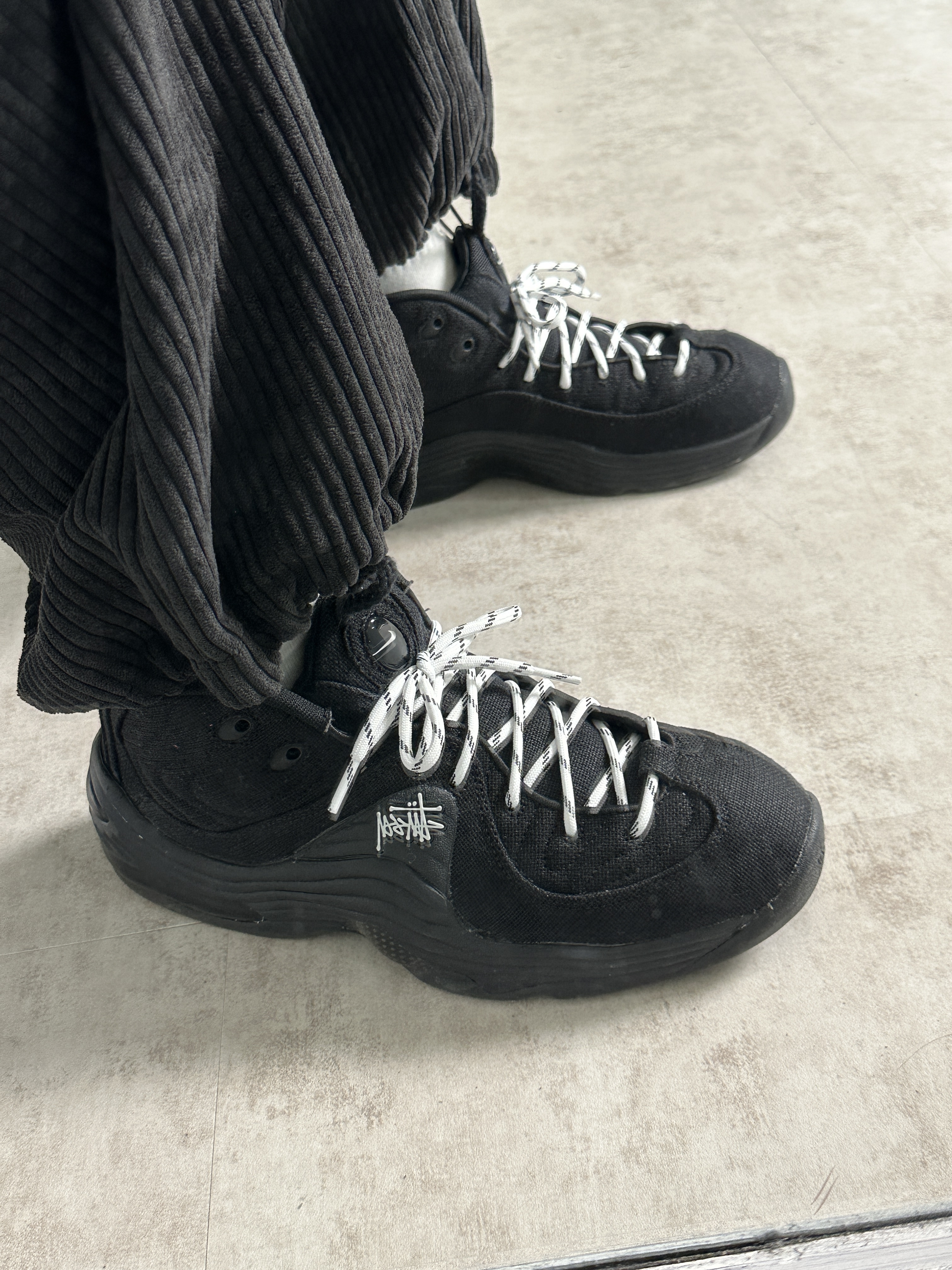 Nike x Stussy Air Penny II Black 착용 스타일 - 1