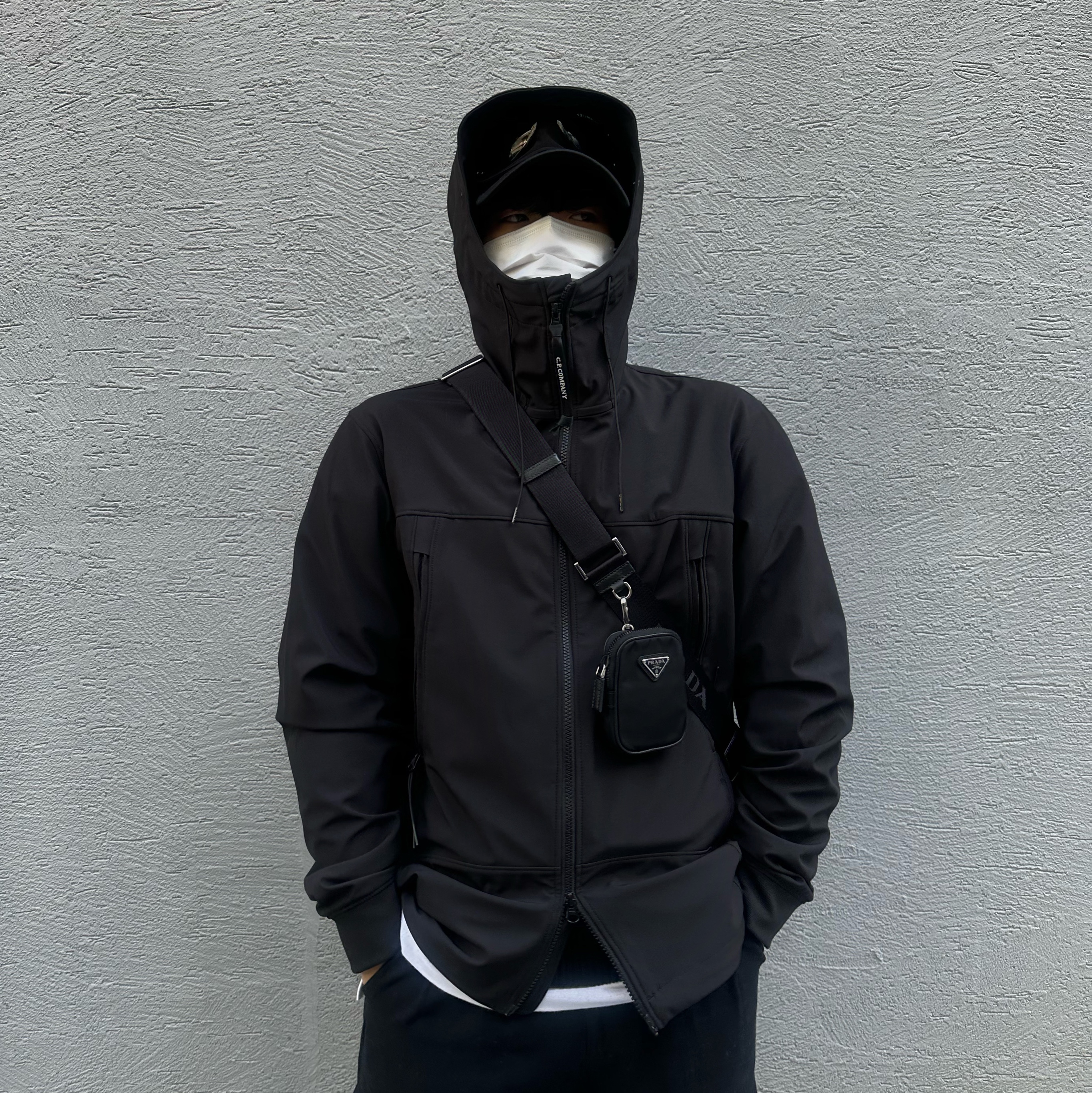 C.P. Company Shell-R Goggle Jacket Black - 23SS, C.P. Company Shell-R Medium Goggle Jacket Black - 21SS 착용 스타일