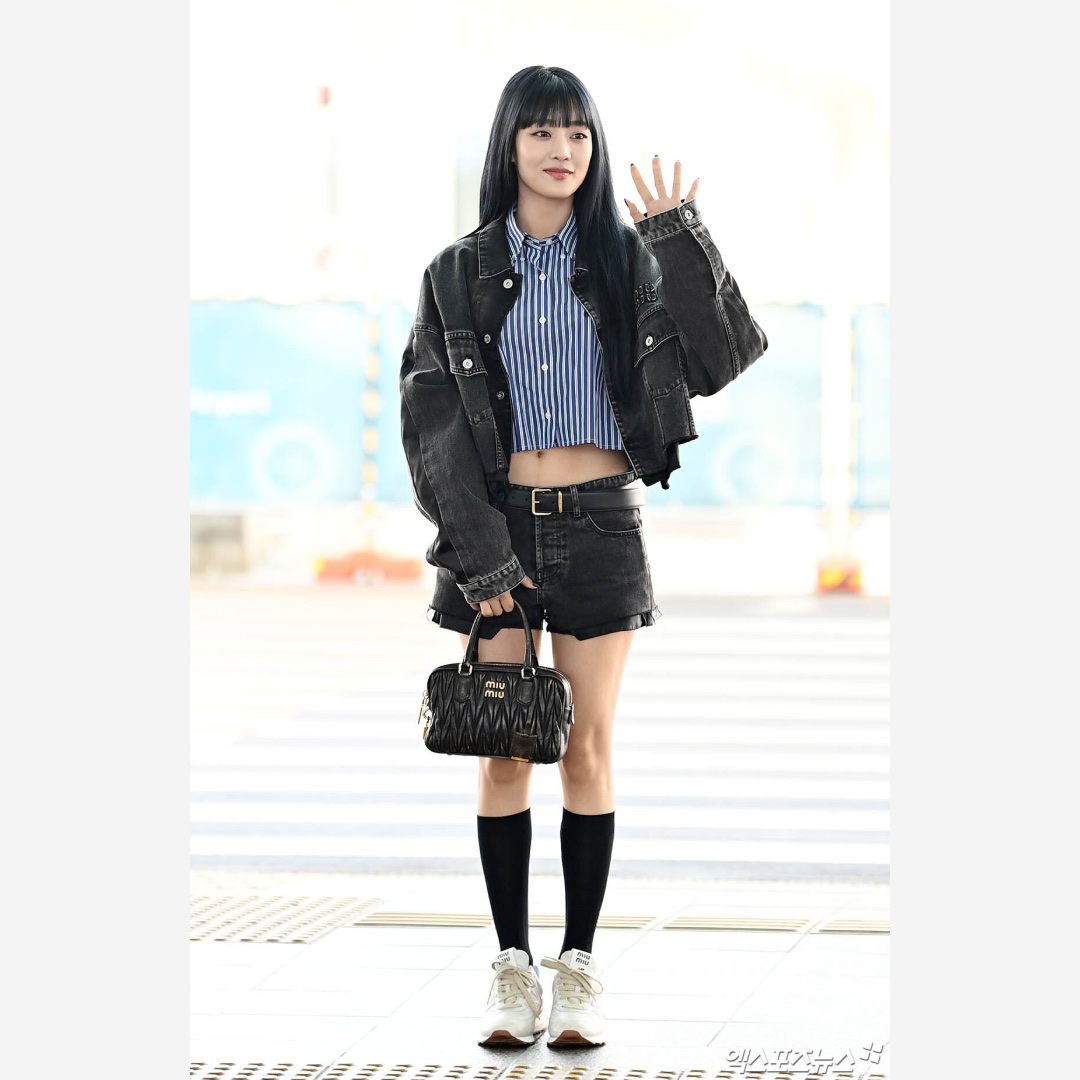 (W) New Balance x Miu Miu 574 Vintage Nappa Leather White 착용 스타일 - 2