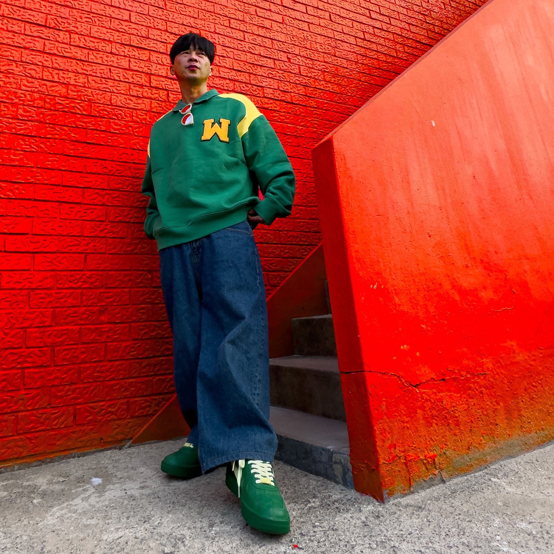 Nike x Ambush Air Force 1 Low SP Pine Green and Citron 착용 스타일
