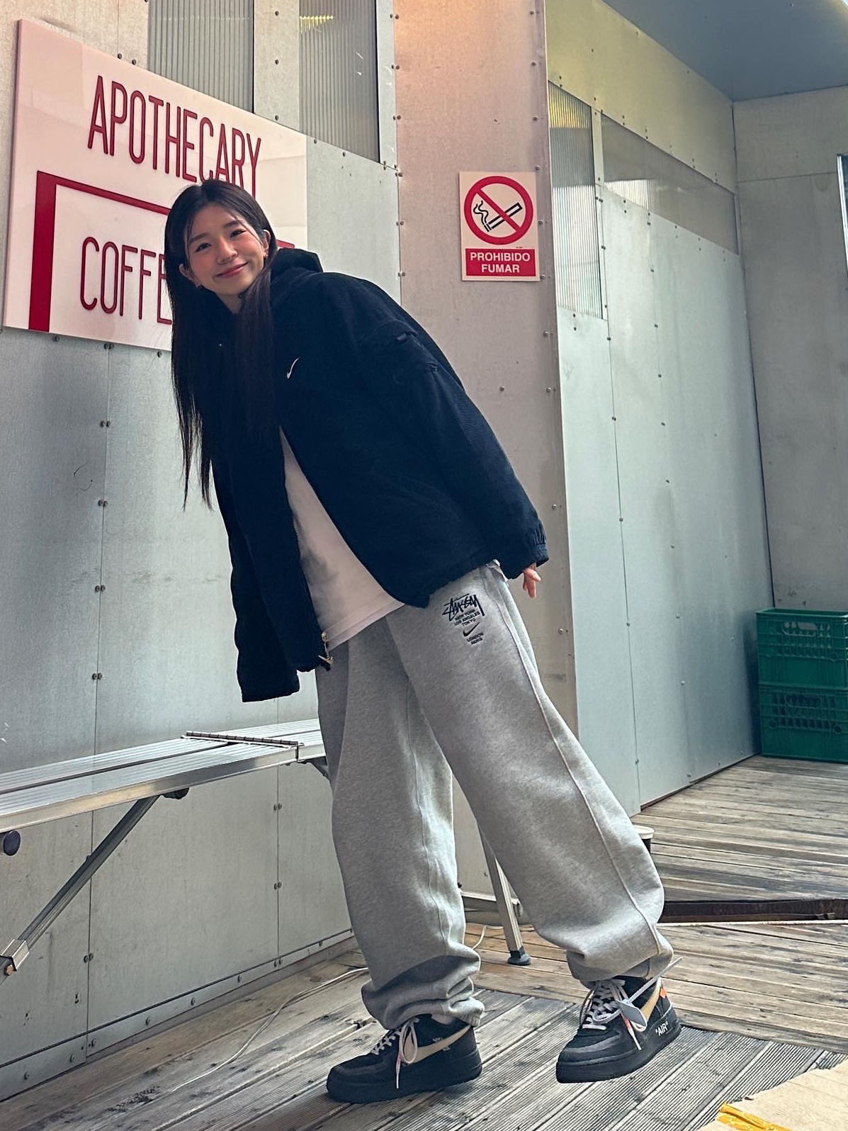 Supreme x Nike Arc Corduroy Hooded Jacket Black - 22SS, Nike x Stussy NRG ZR Fleece Pants Heather Grey - US/EU 착용 스타일