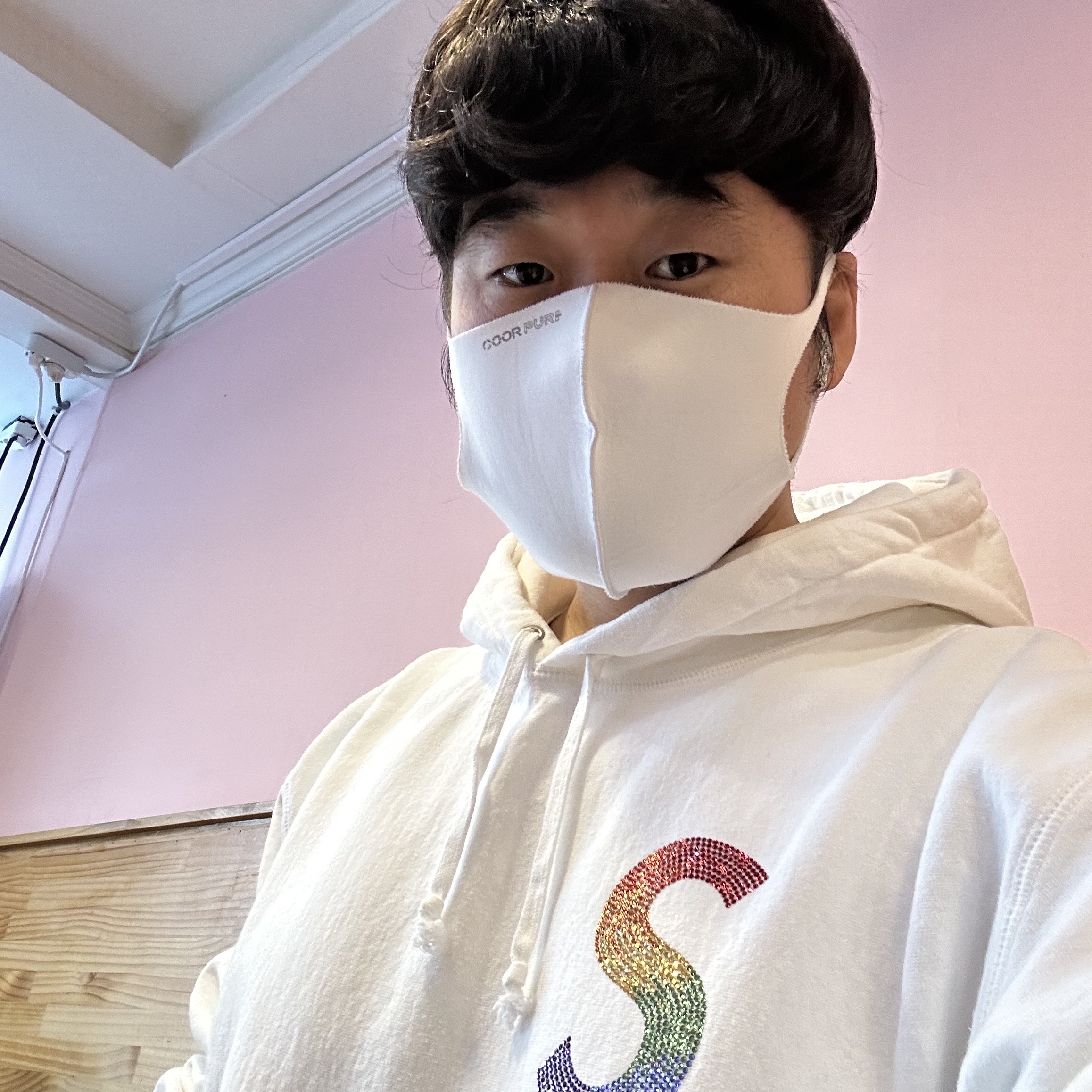 Supreme Swarovski S Logo Hooded Sweatshirt White - 21SS 착용 스타일 - 2