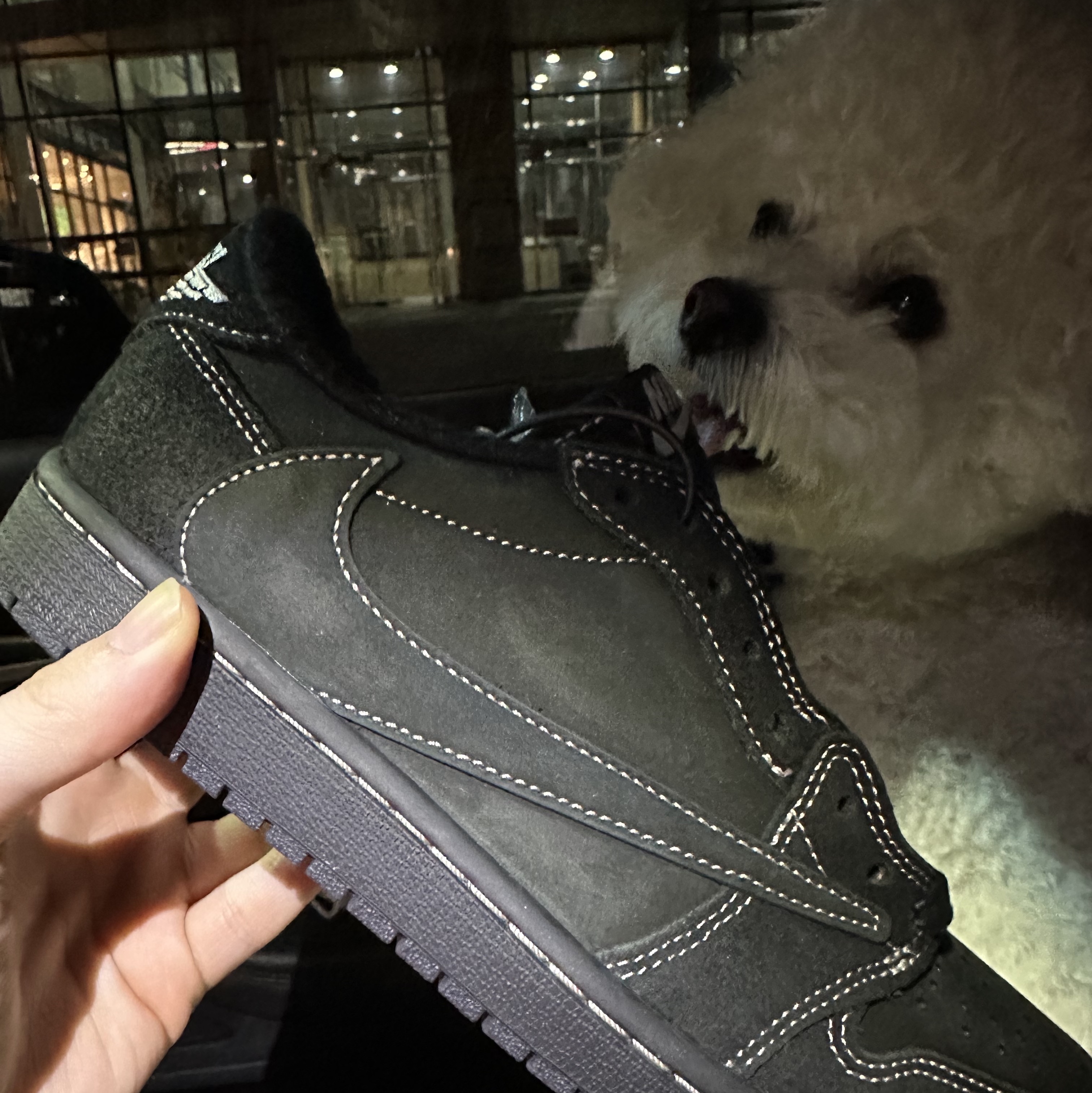 Jordan 1 x Travis Scott Retro Low OG SP Black Phantom 착용 스타일