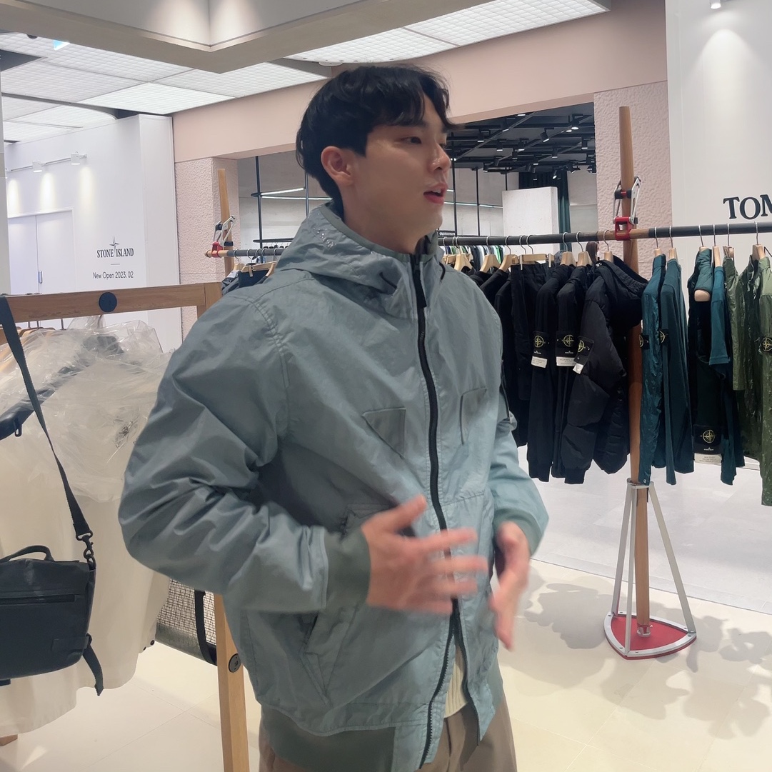 Stone Island 40723 Membrana 3L TC Hooded Jacket Sky Blue - 23SS 착용 스타일
