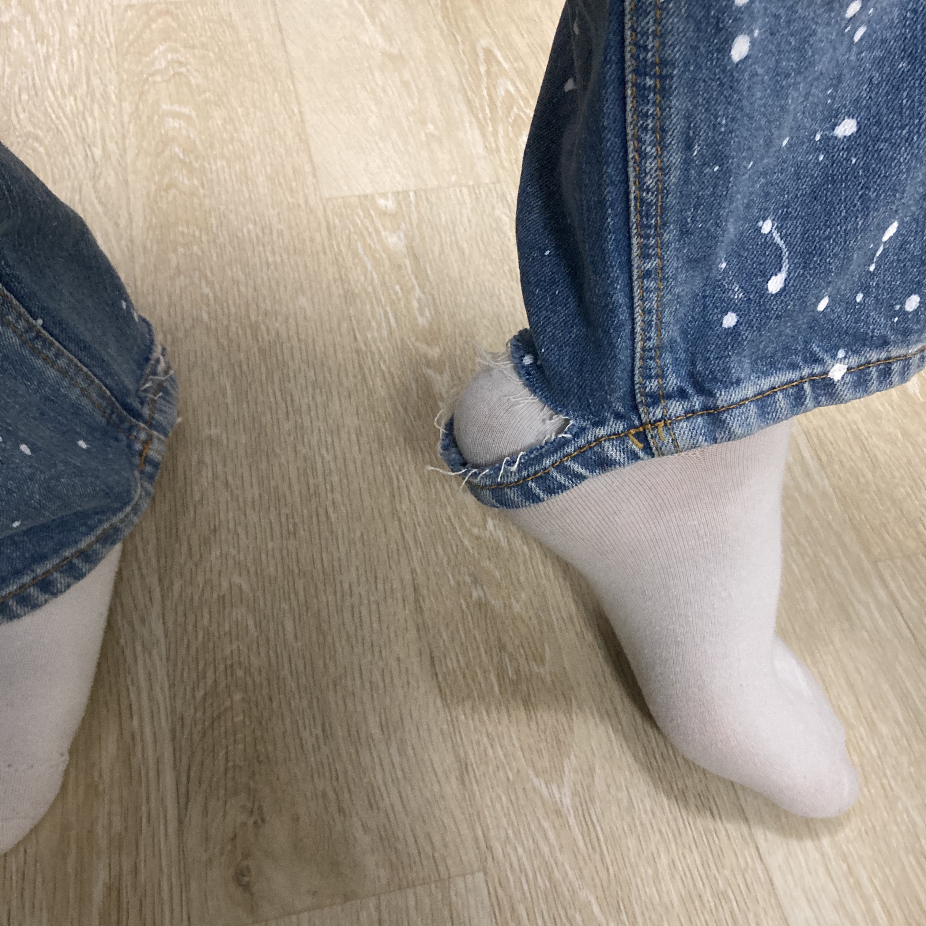 Zara x Ader Error Patchwork Jeans Blue 착용 스타일 - 4