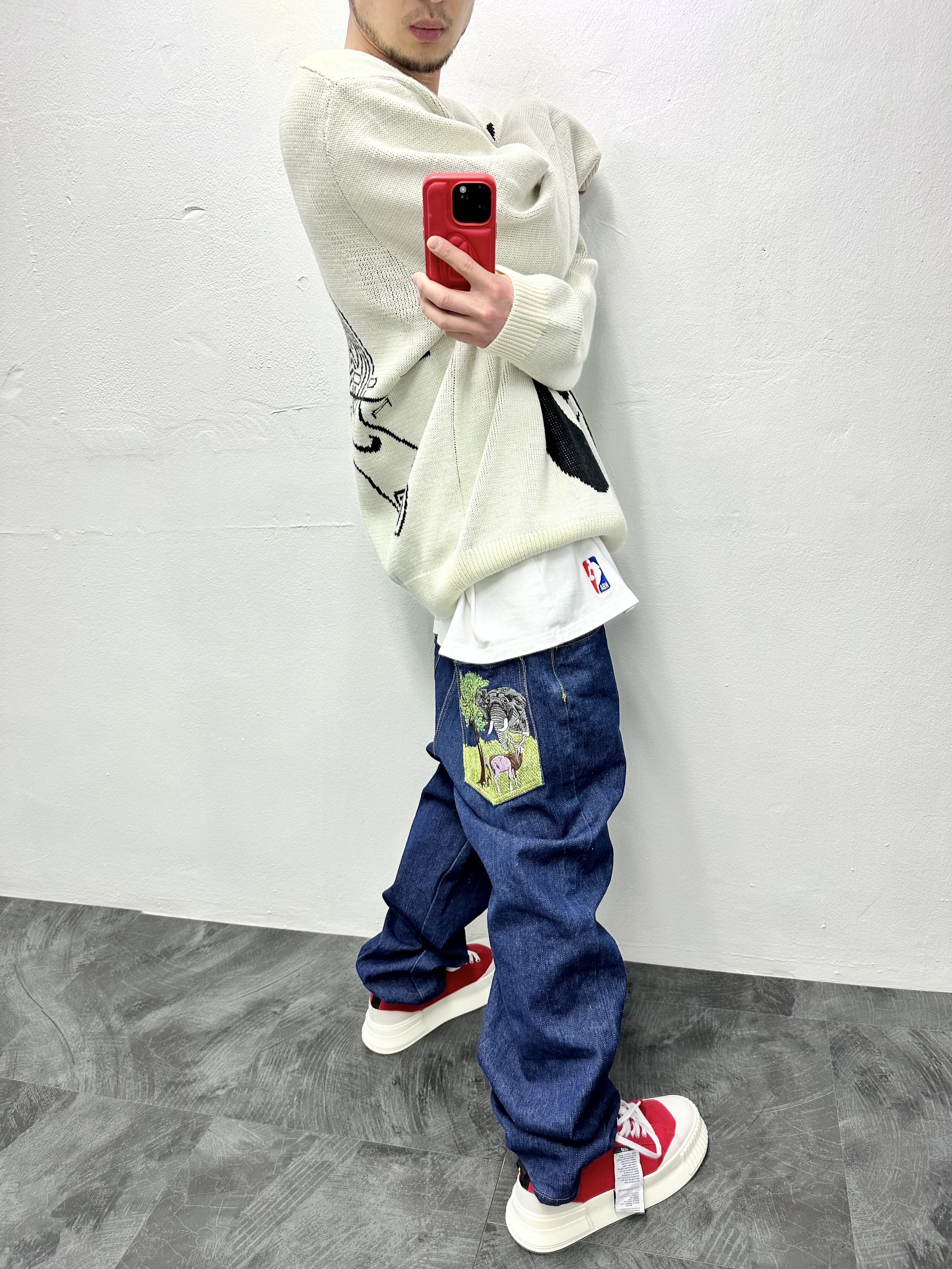 Nike x Stussy NRG LS Knit Sweater Fossil (DR2893-238) 착용 스타일 - 2